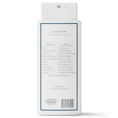 Native Body Wash Sea Salt & Cedar — Sulfate Free, Paraben Free, Dye Free, Hydrating 18 oz