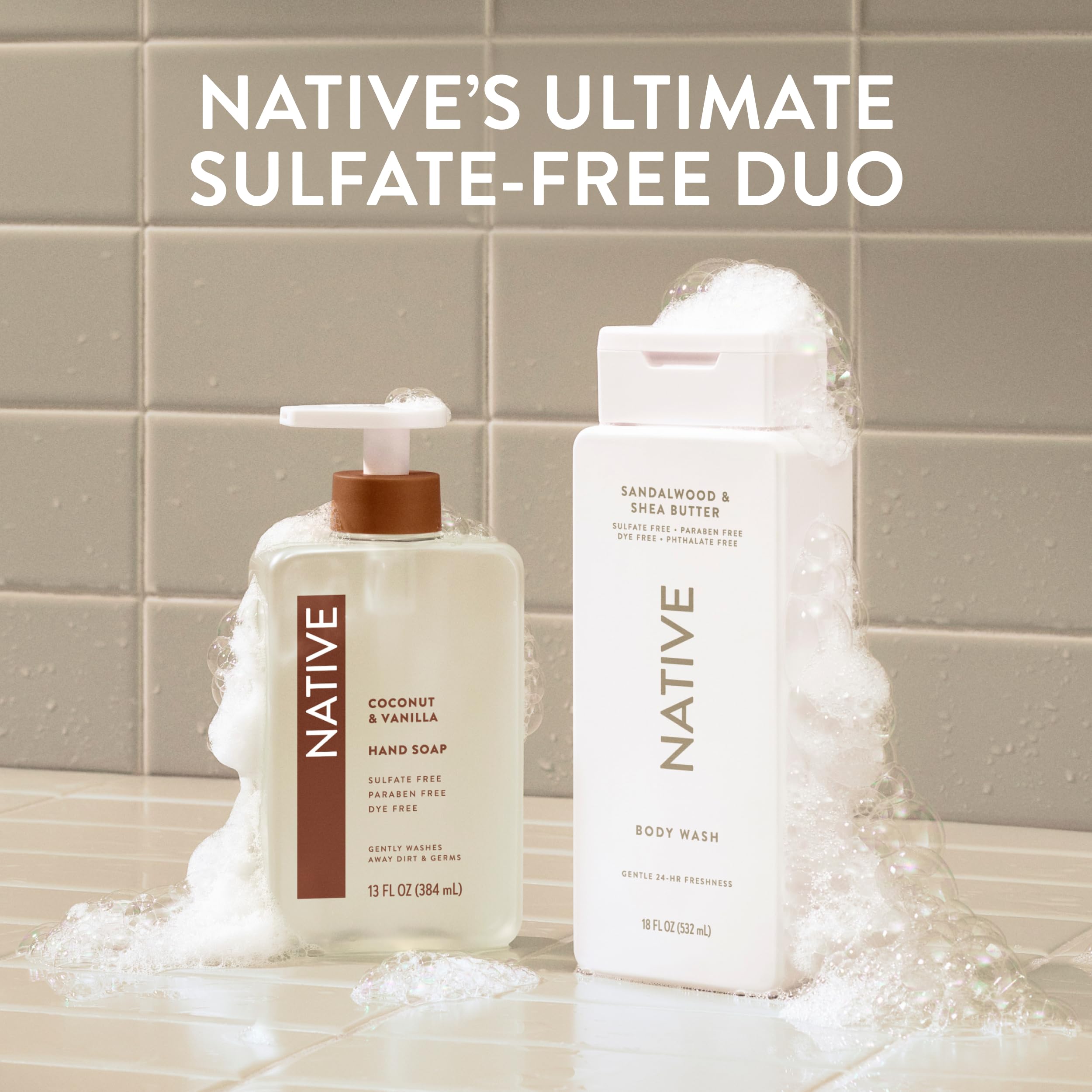 Native Body Wash – Sulfate-Free, Paraben-Free, Dye-Free | Sandalwood & Shea Butter 18 oz