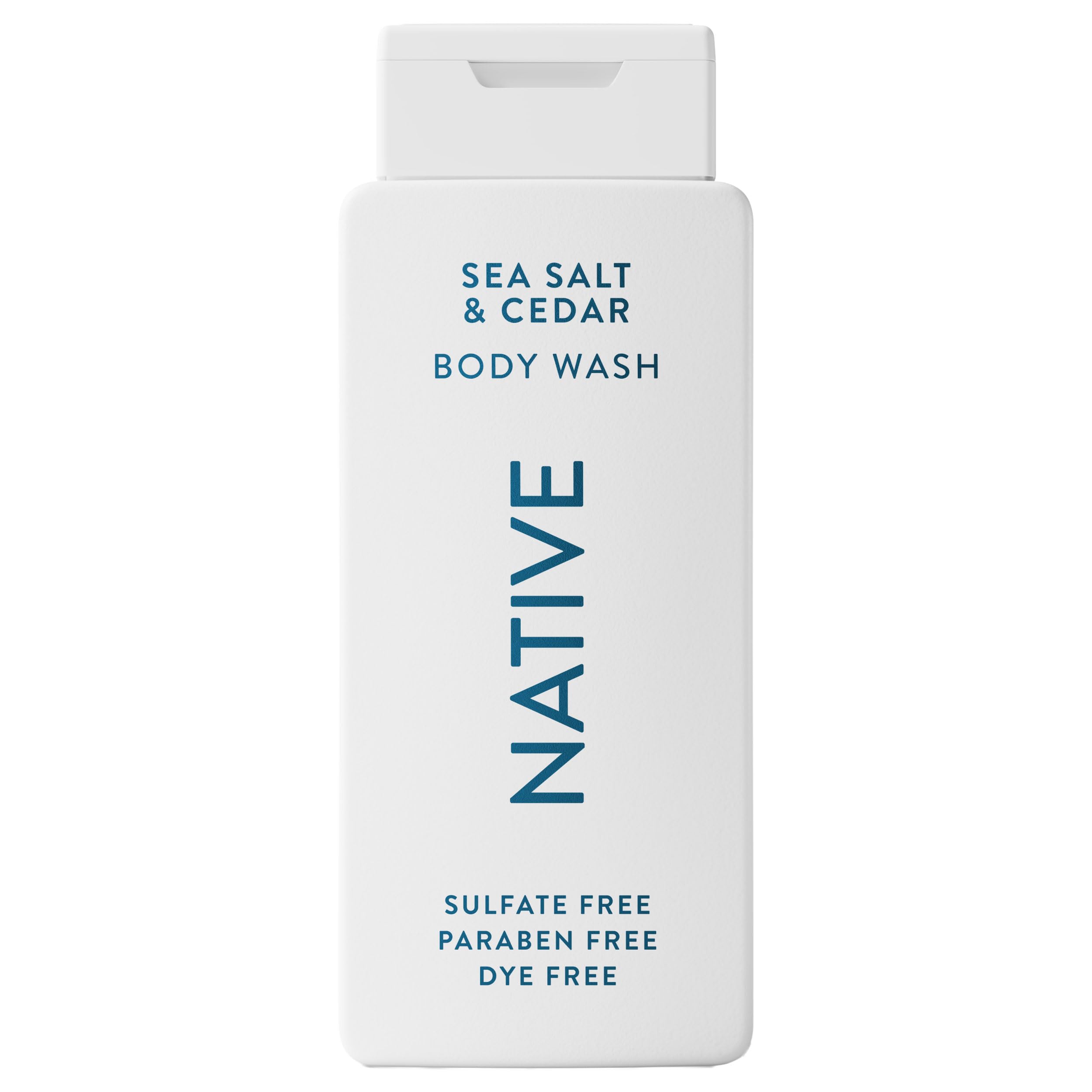 Native Body Wash Sea Salt & Cedar — Sulfate Free, Paraben Free, Dye Free, Hydrating 18 oz