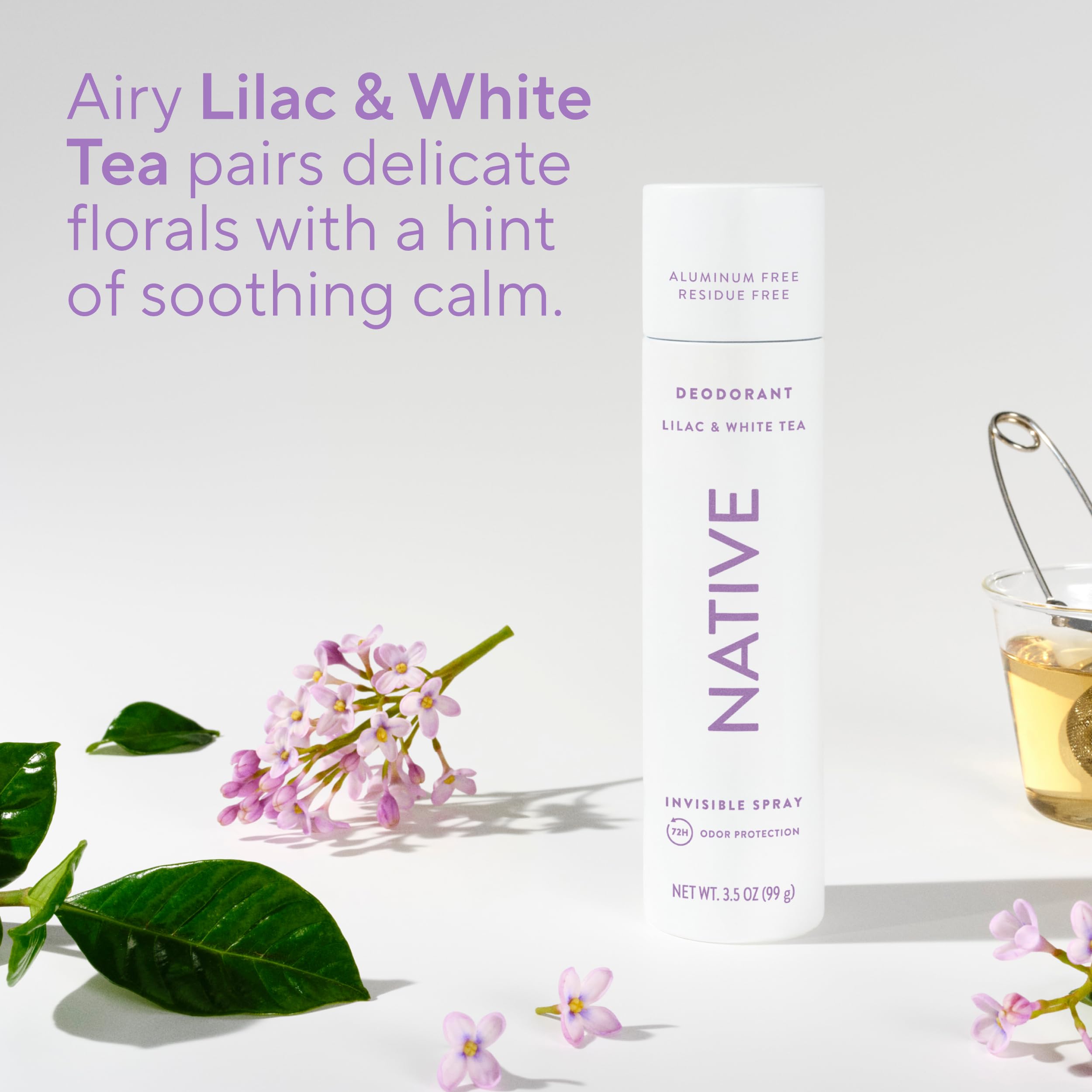 Native Deodorant & Body Spray Lilac & White Tea – Aluminum-Free, 72-Hour Odor Protection
