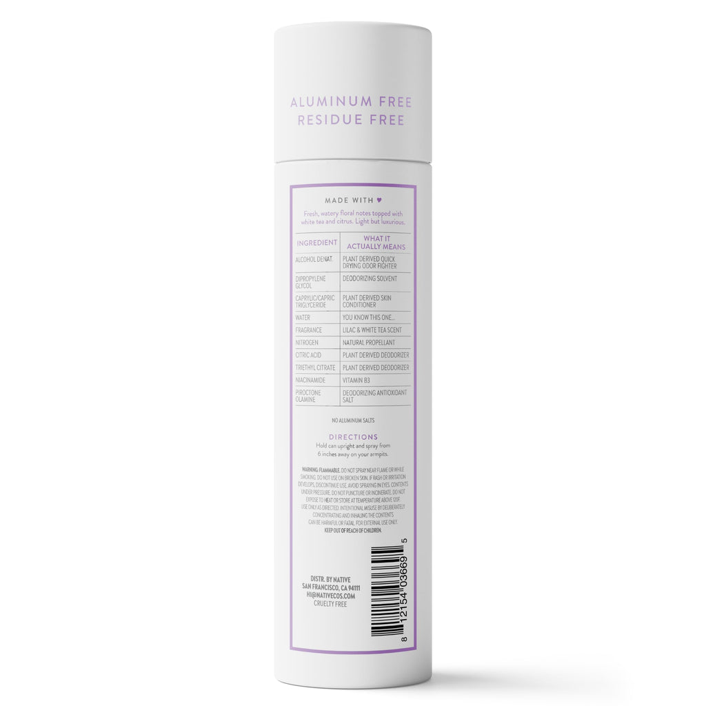 Native Deodorant & Body Spray Lilac & White Tea – Aluminum-Free, 72-Hour Odor Protection