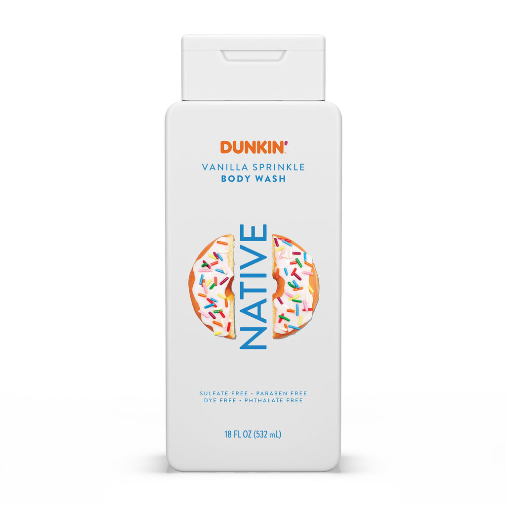 Native Body Wash Dunkin Vanilla Sprinkle | Sulfate, Paraben & Dye Free | 18 oz