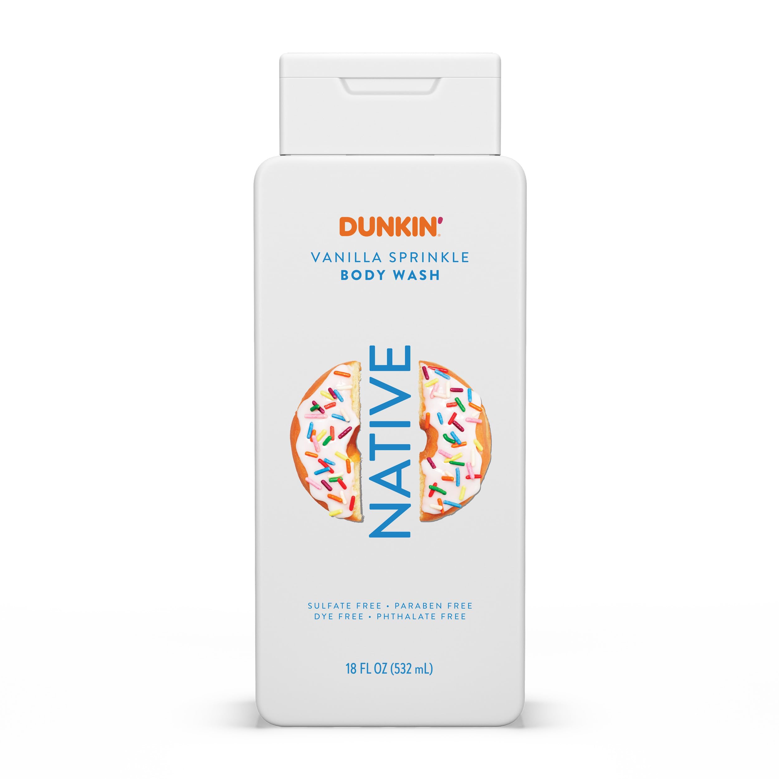 Native Body Wash Dunkin Vanilla Sprinkle | Sulfate, Paraben & Dye Free | 18 oz
