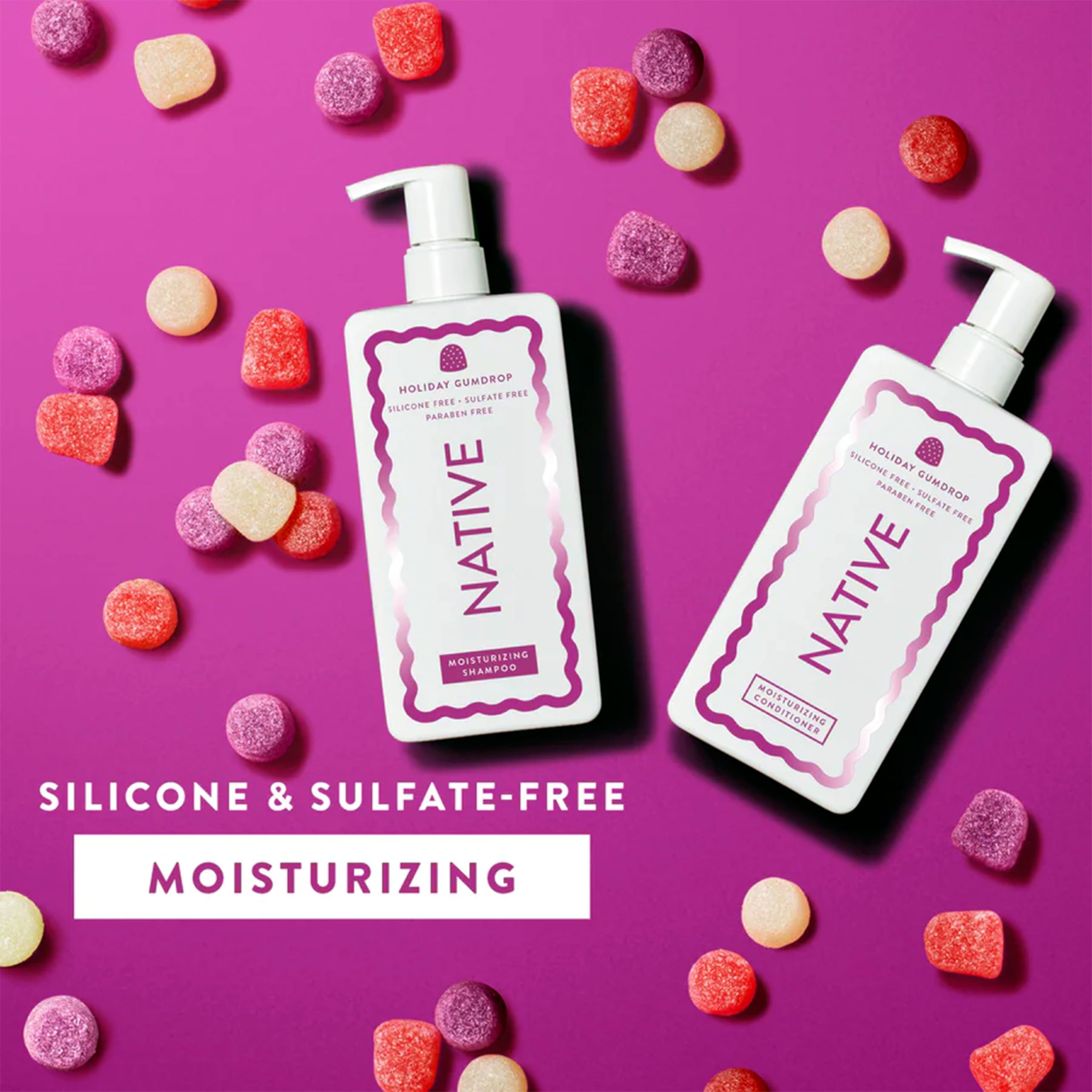 Native Holiday Gumdrop Shampoo & Conditioner Set – Limited Edition, 16.5 oz Each