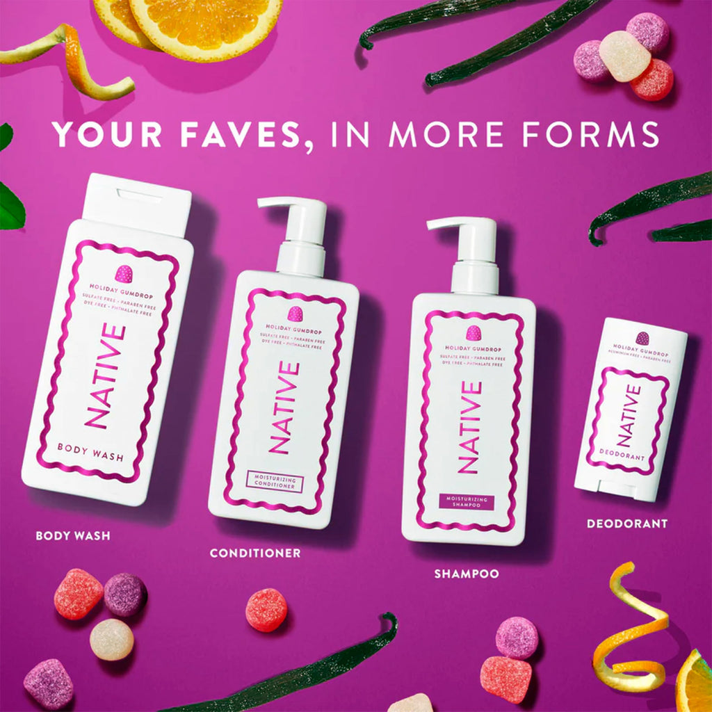 Native Holiday Gumdrop Shampoo & Conditioner Set – Limited Edition, 16.5 oz Each