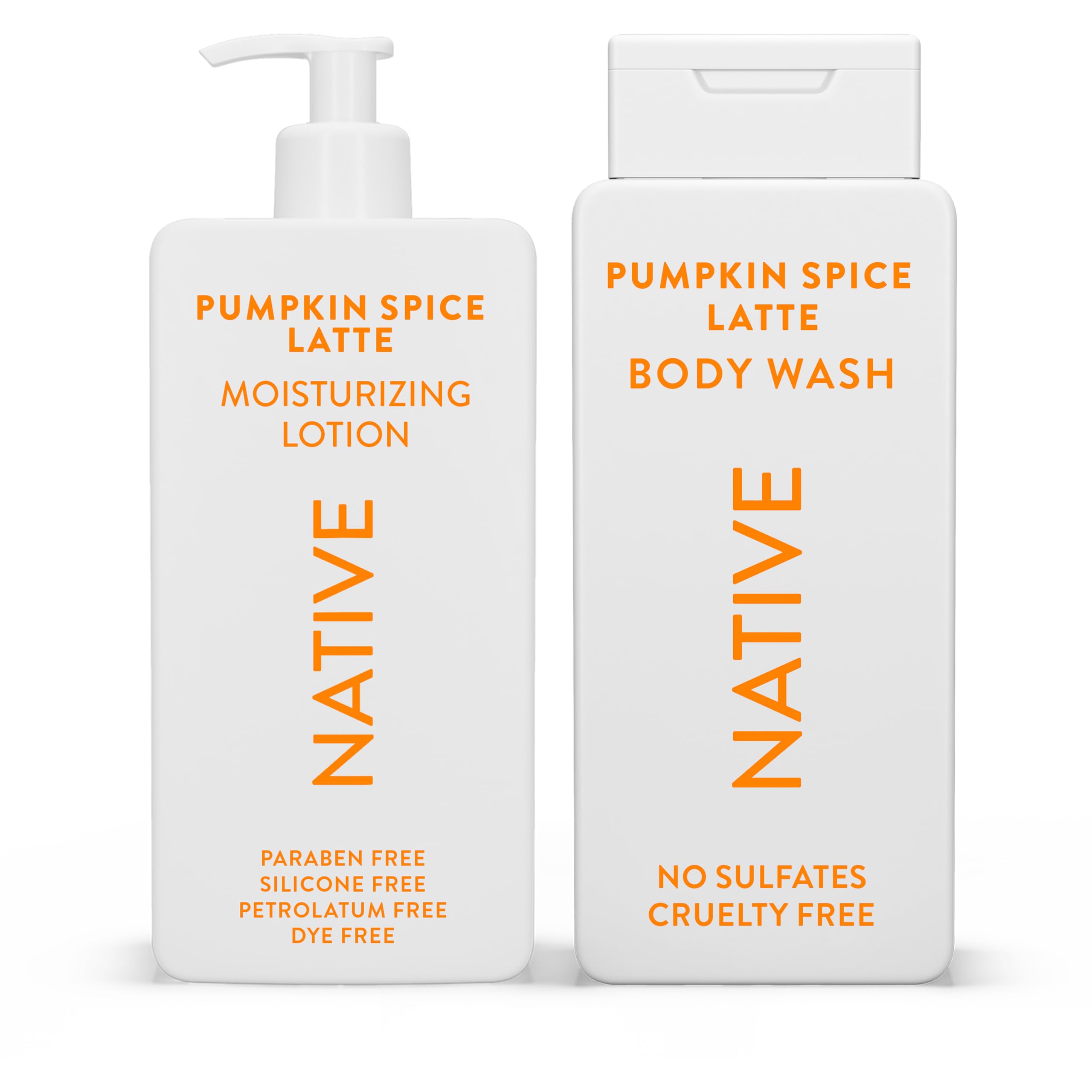 Native Pumpkin Spice Latte Body Wash & Moisturizing Lotion – 2 Pack (34.5 oz), Paraben-Free & Dye-Free