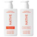 Native Shampoo & Conditioner Set — Naturally Derived, Sulfate-Free, All Hair Types, Citrus & Herbal Musk (2 x 16.5 oz)