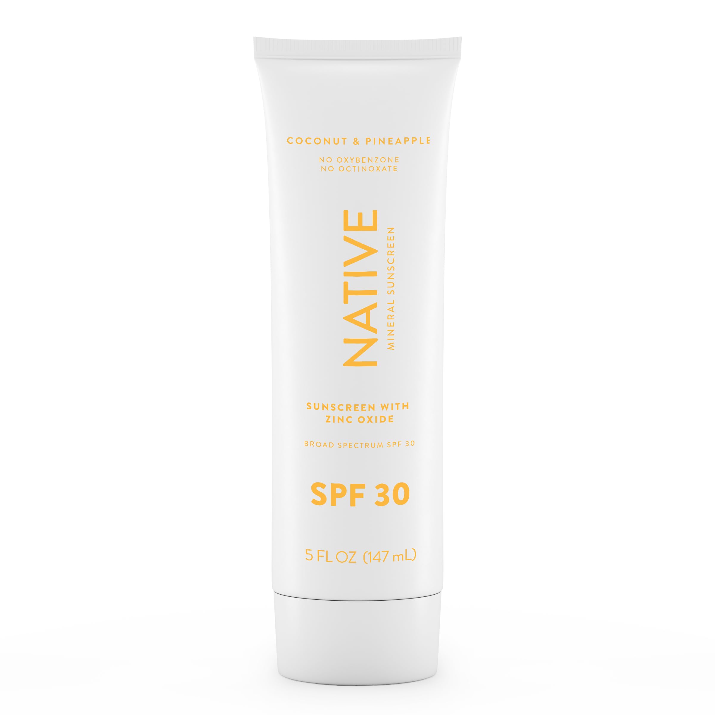 Native Sunscreen SPF 30 – Pineapple & Coconut Scent, Dermatologist Tested for Sensitive Skin, Hawaii Compliant, 5 oz