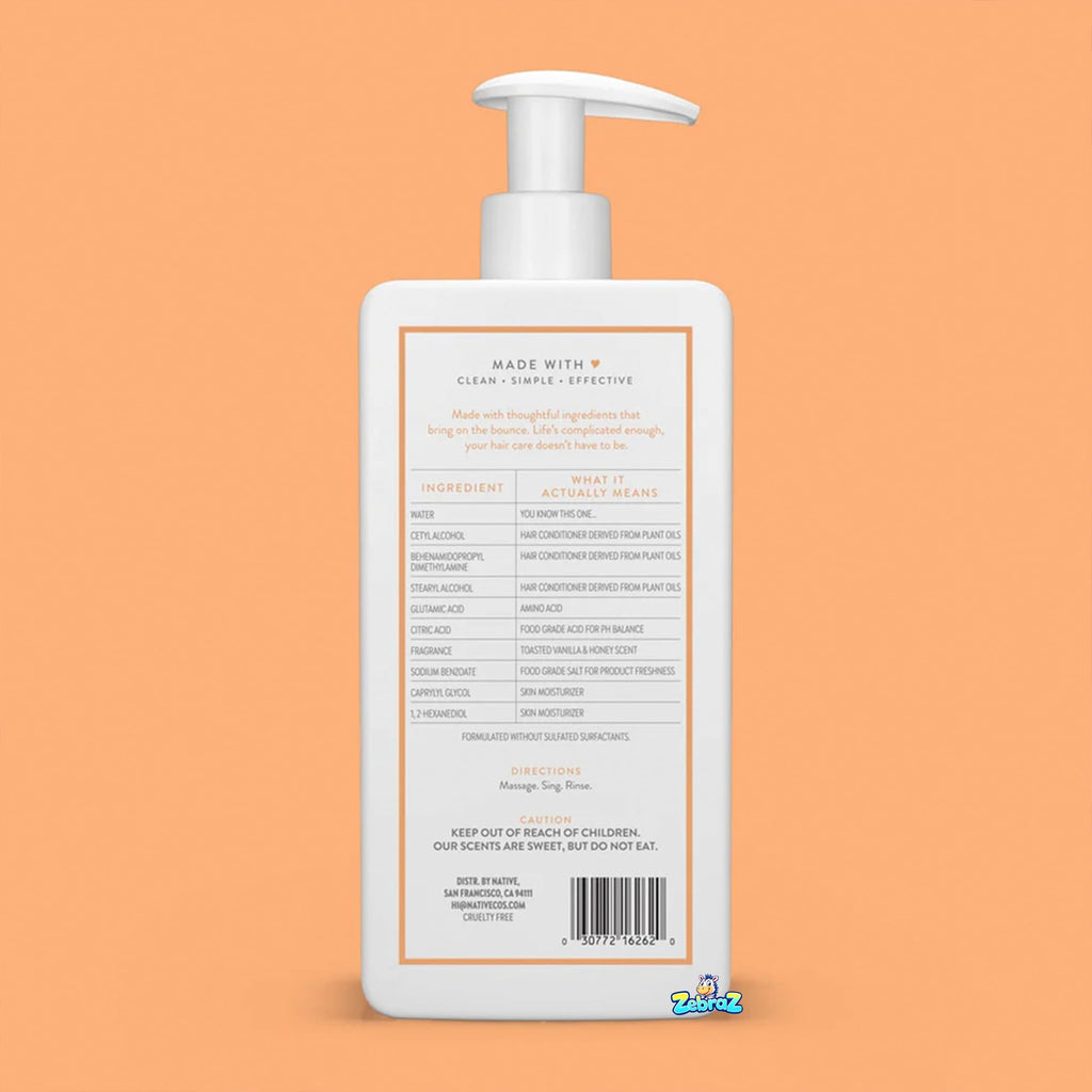Native Toasted Vanilla & Honey Shampoo + Conditioner (8.25 oz x 2) – Sulfate Free, Vegan, Cruelty-Free