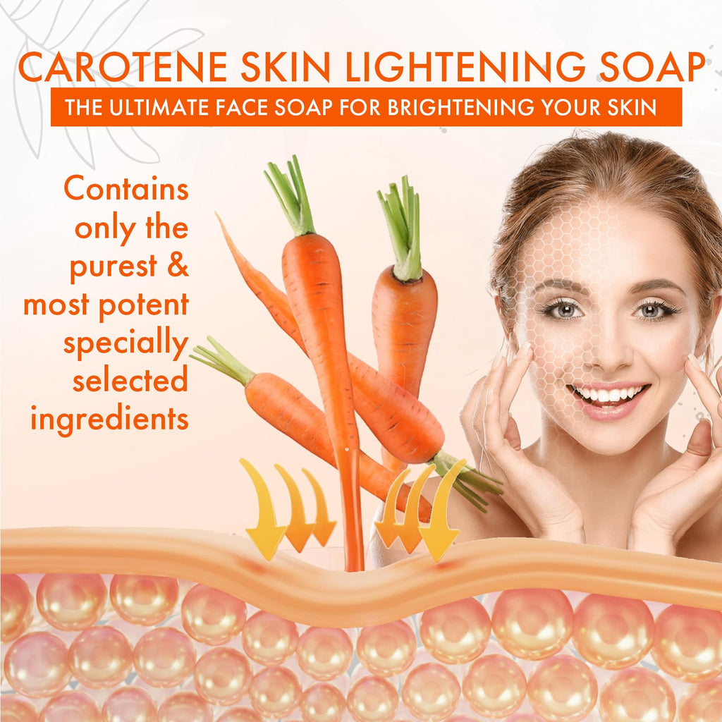 Natrulo Carrot Soap for Skin Brightening – Kojic Acid Glow Bar Made in USA