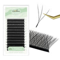 NATUHANA Eyelash Extensions 0.07 L Curl 8-12mm W Shaped Clover | Easy Fan Premade Lashes for Lash Techs