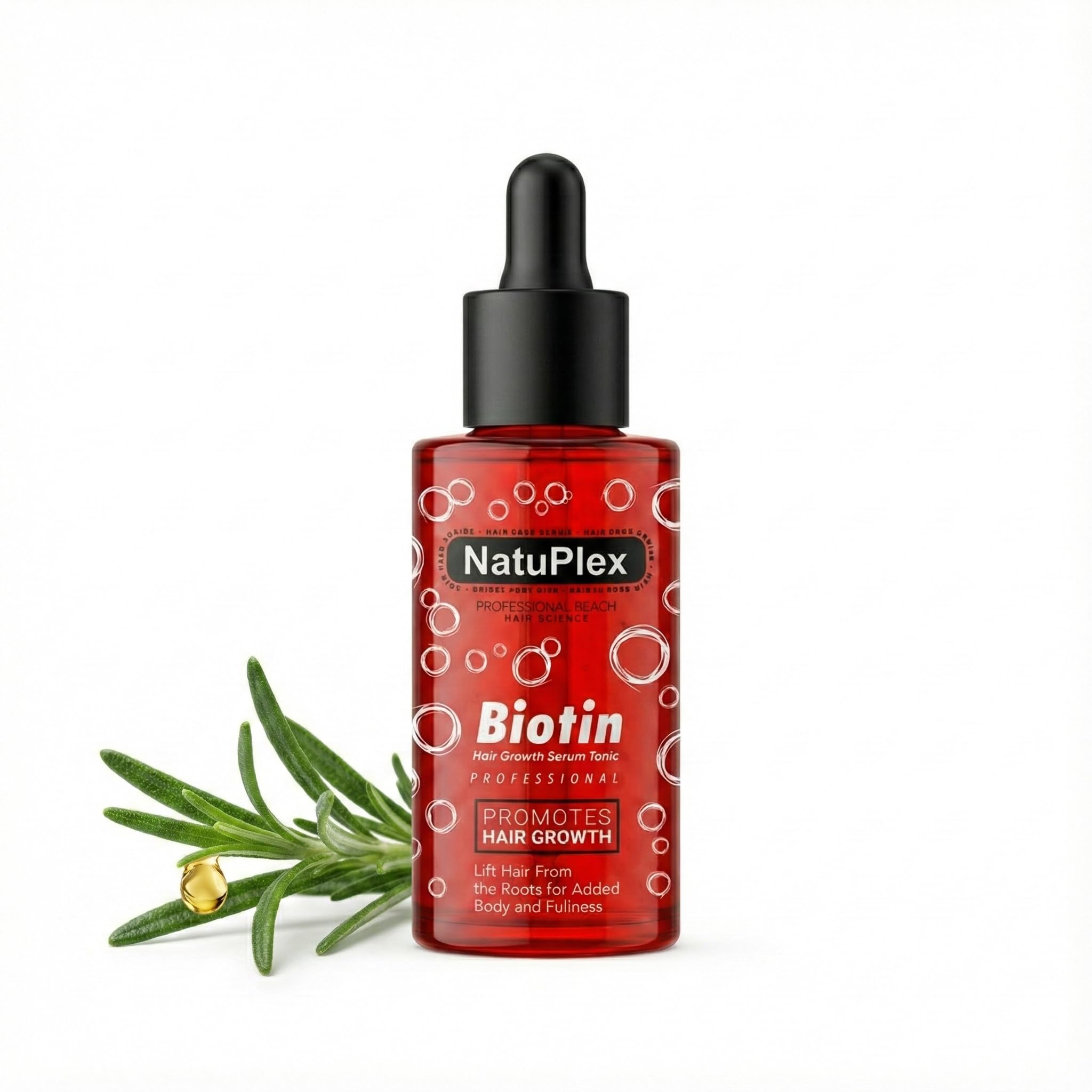 NatuPlex Biotin & Rosemary Hair Growth Serum – 3.38 Fl Oz for Thicker, Fuller Hair