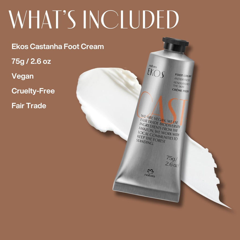 Natura Brazil Nut Foot Cream – Nourishing, Fast-Absorbing Moisturizer | Vegan & Cruelty-Free, 2.6 oz