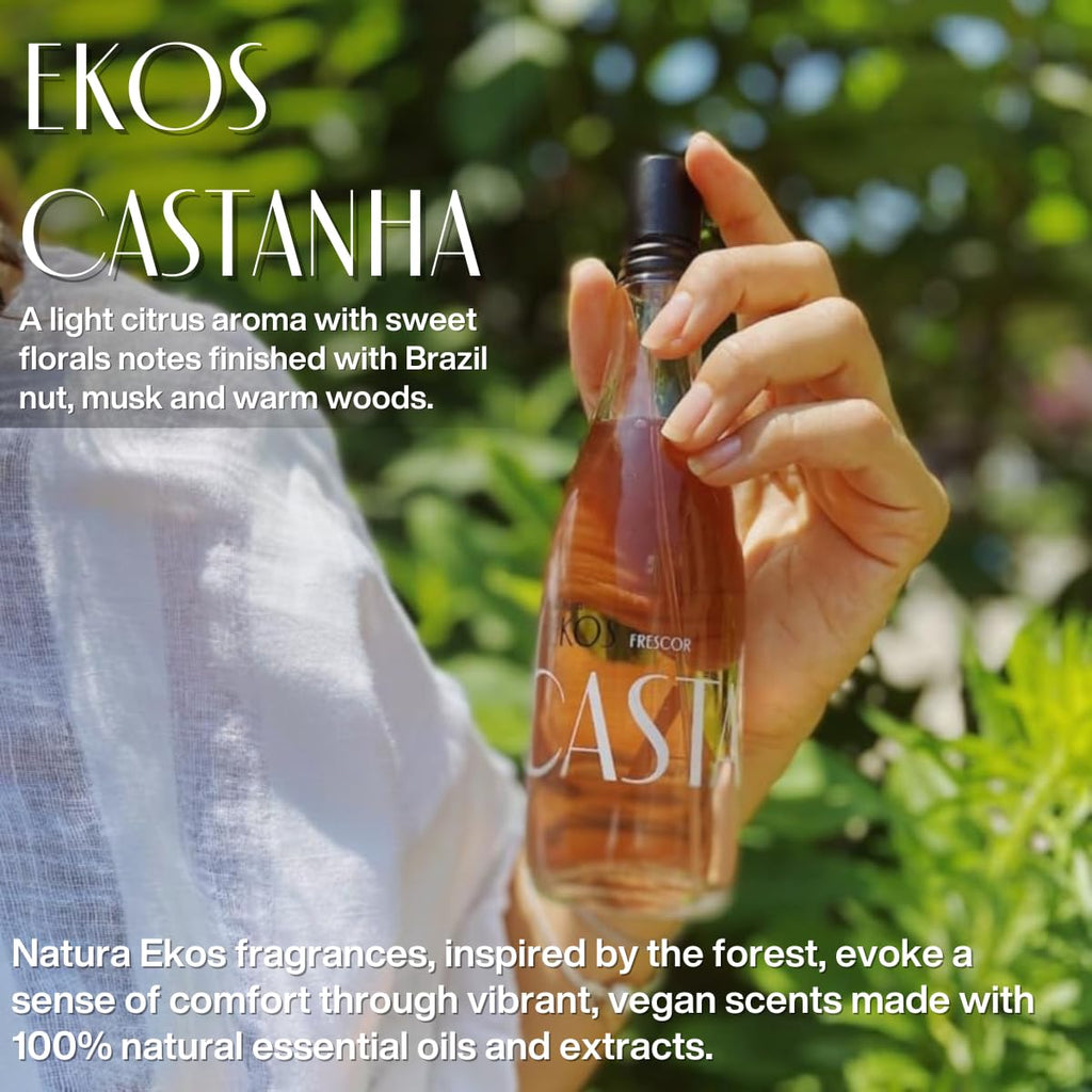 Natura Ekos Castanha Freshness EDT – Long-Lasting Citrus & Florals with Brazil Nut & Musk, 150 ml