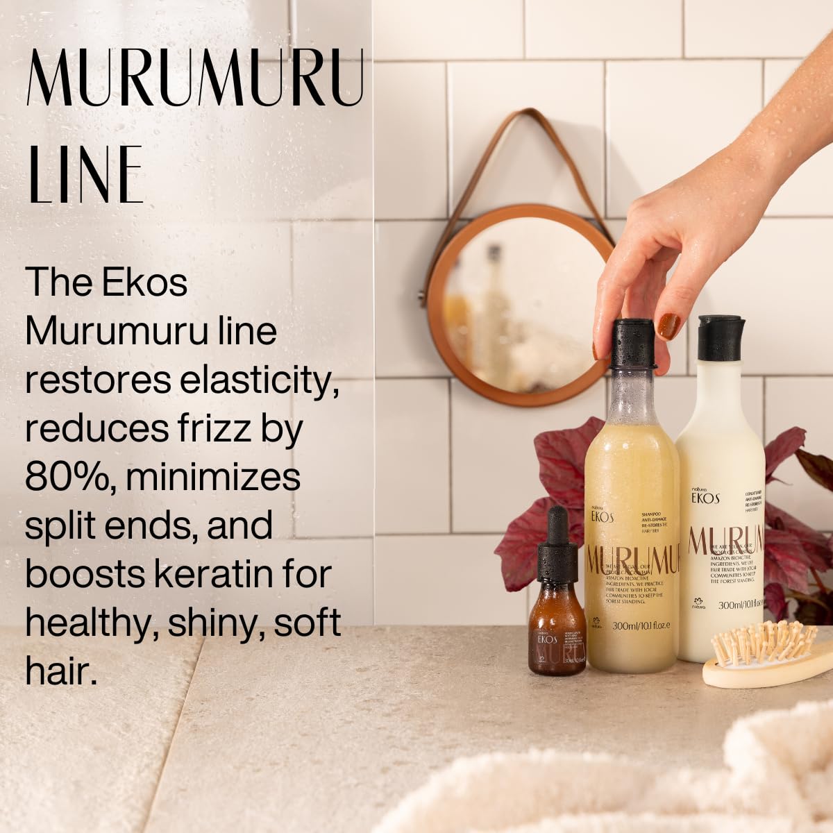Natura Ekos Murumuru Restoring Shampoo Refill – Cleanse & Moisturize Hair (300ml) | Vegan