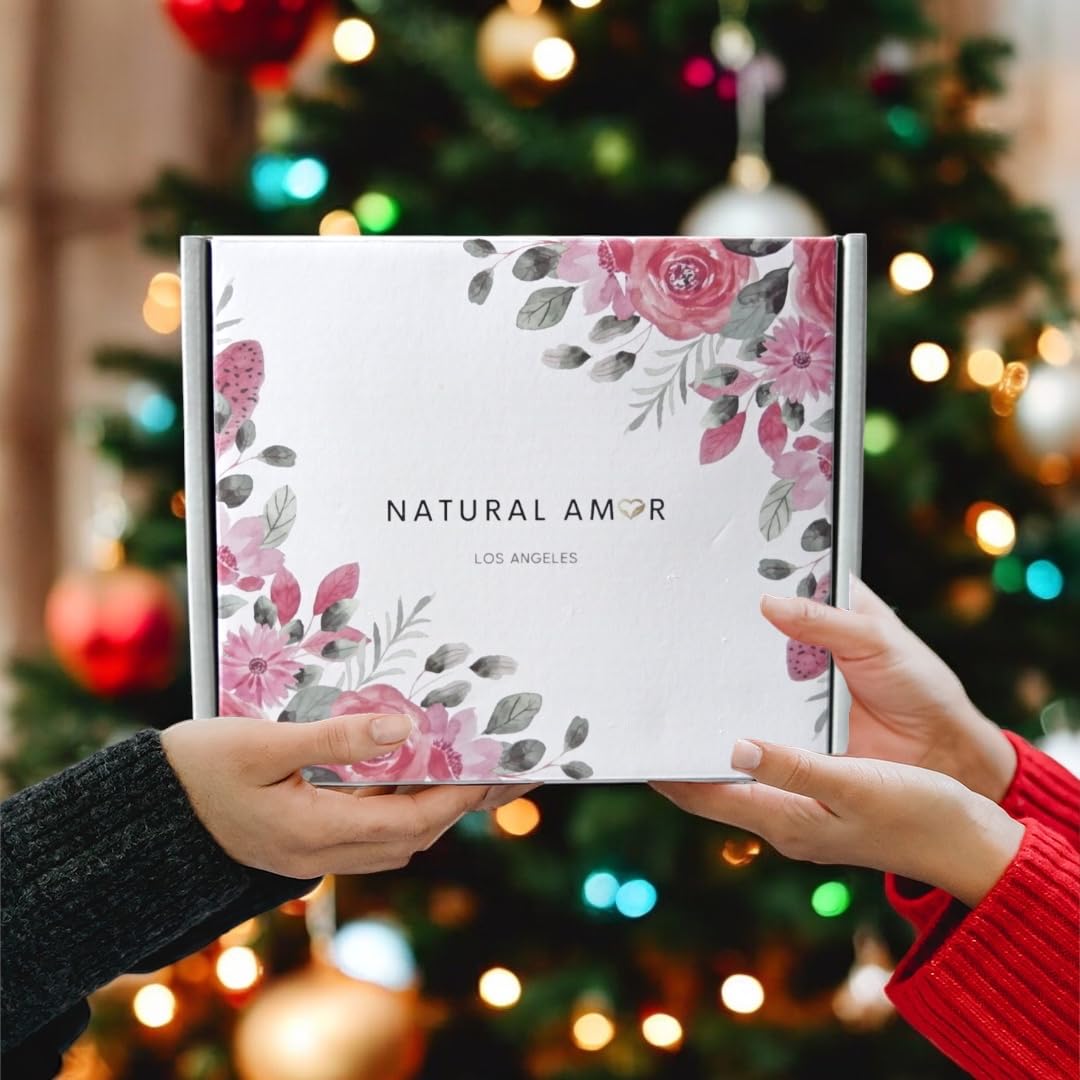 Natural Amor Los Angeles Christmas Spa Gifts for Women & Men – 6-Piece Self-Care Box