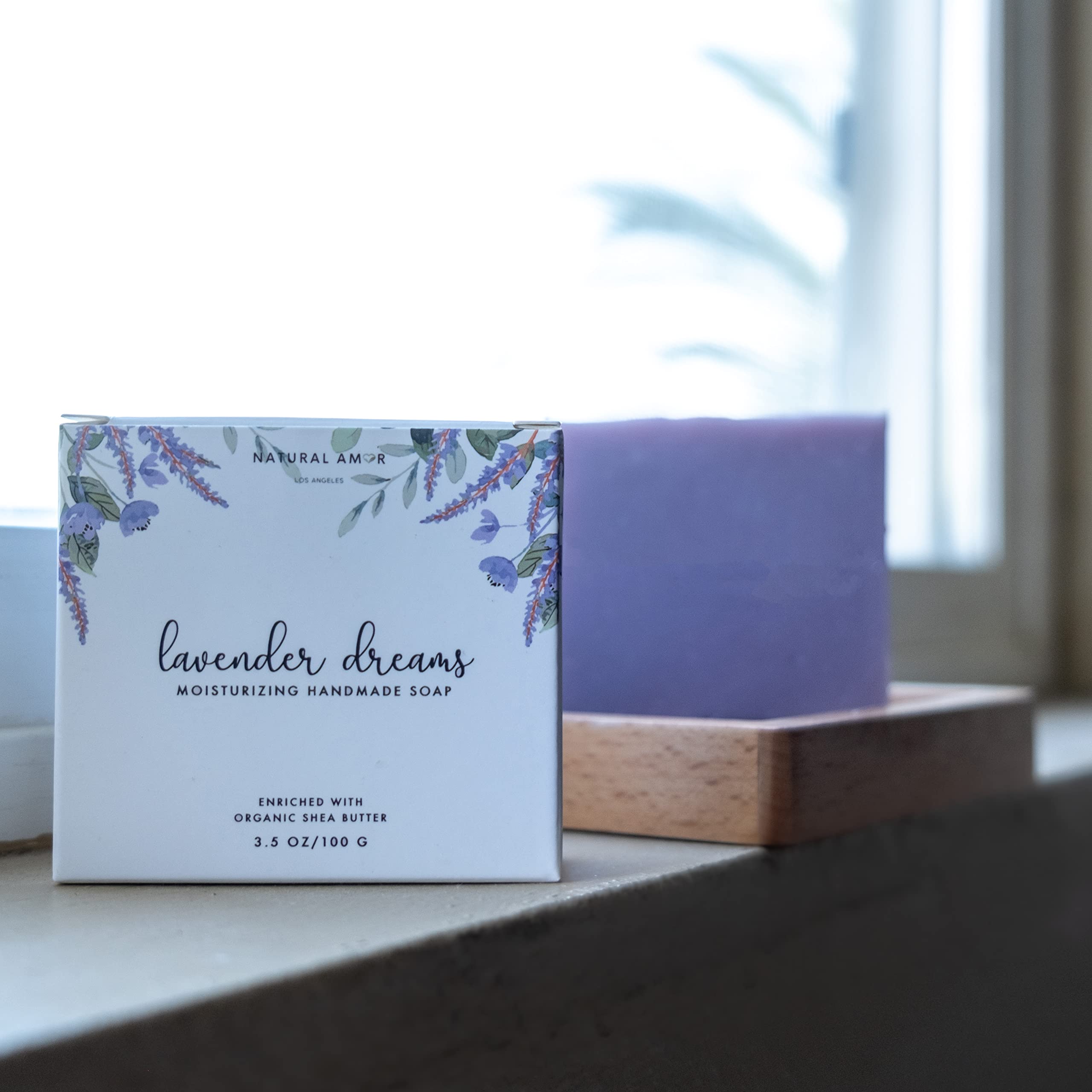 Natural Amor Los Angeles Lavender Spa Gifts for Women – 7pc Self-Care Box