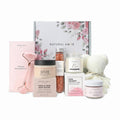 Natural Amor Rose Spa Gift Set – 6-Piece Handmade Self-Care Kit | Body Butter, Bath Salt, Mask, Candle, Jade Roller & Bear Towel