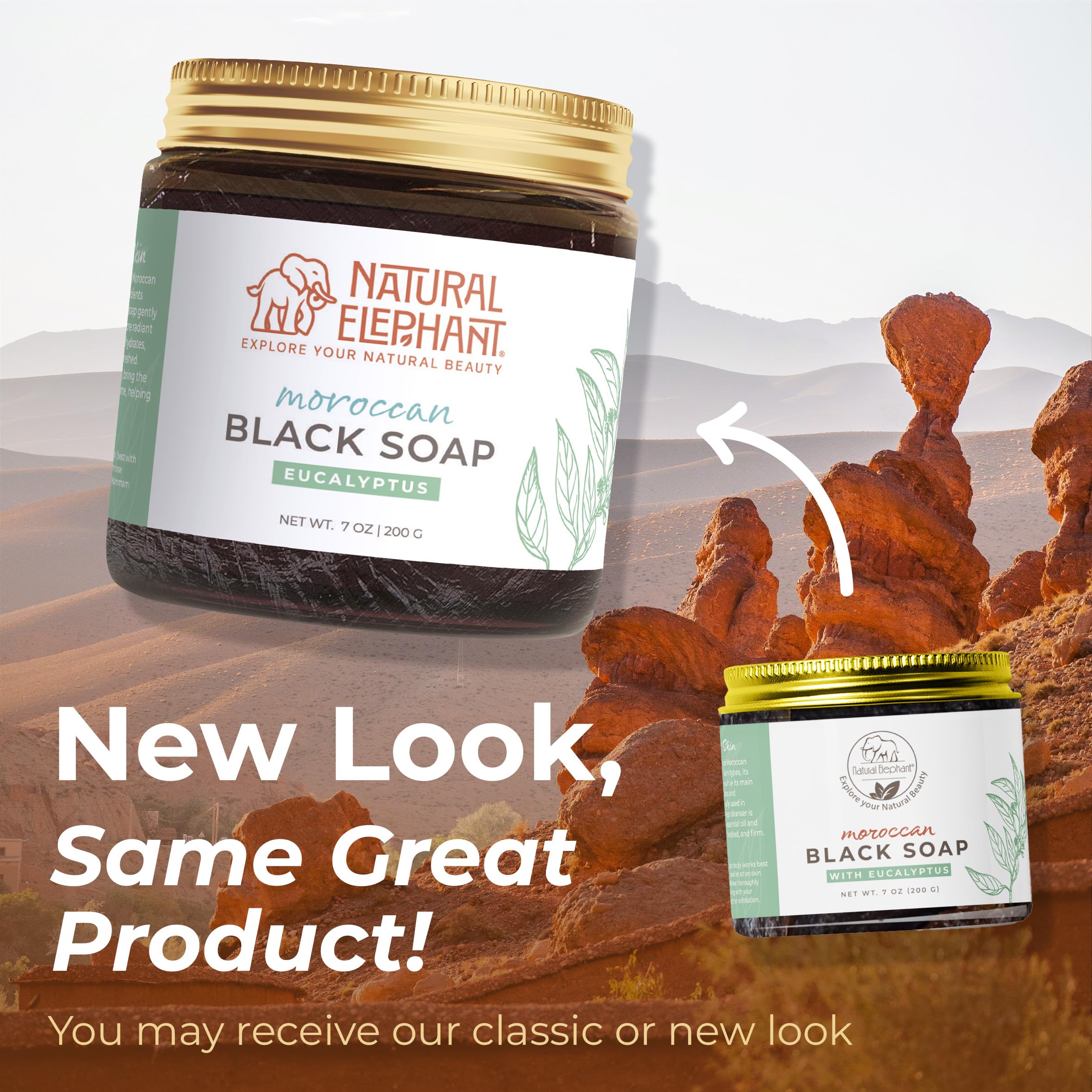 Natural Elephant Moroccan Black Soap with Eucalyptus – 1kg Bulk