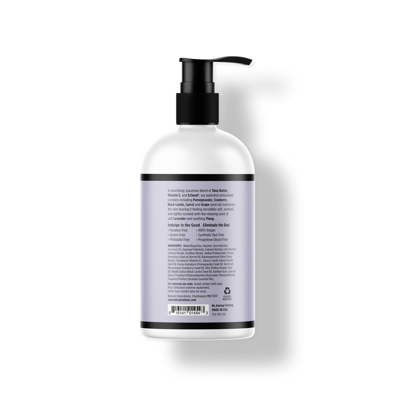 Natural Inspirations Lavender Ylang Nourishing Hand + Body Lotion 12oz – Hydration, Fragrance & Care
