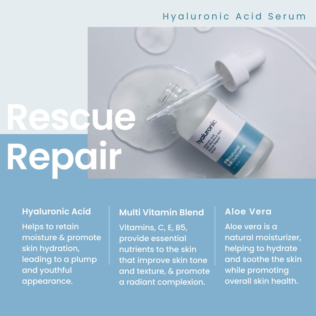 Natural Outcome Hydrating Hyaluronic Acid Serum + Retinol Facial Serum Set | 1 oz Each