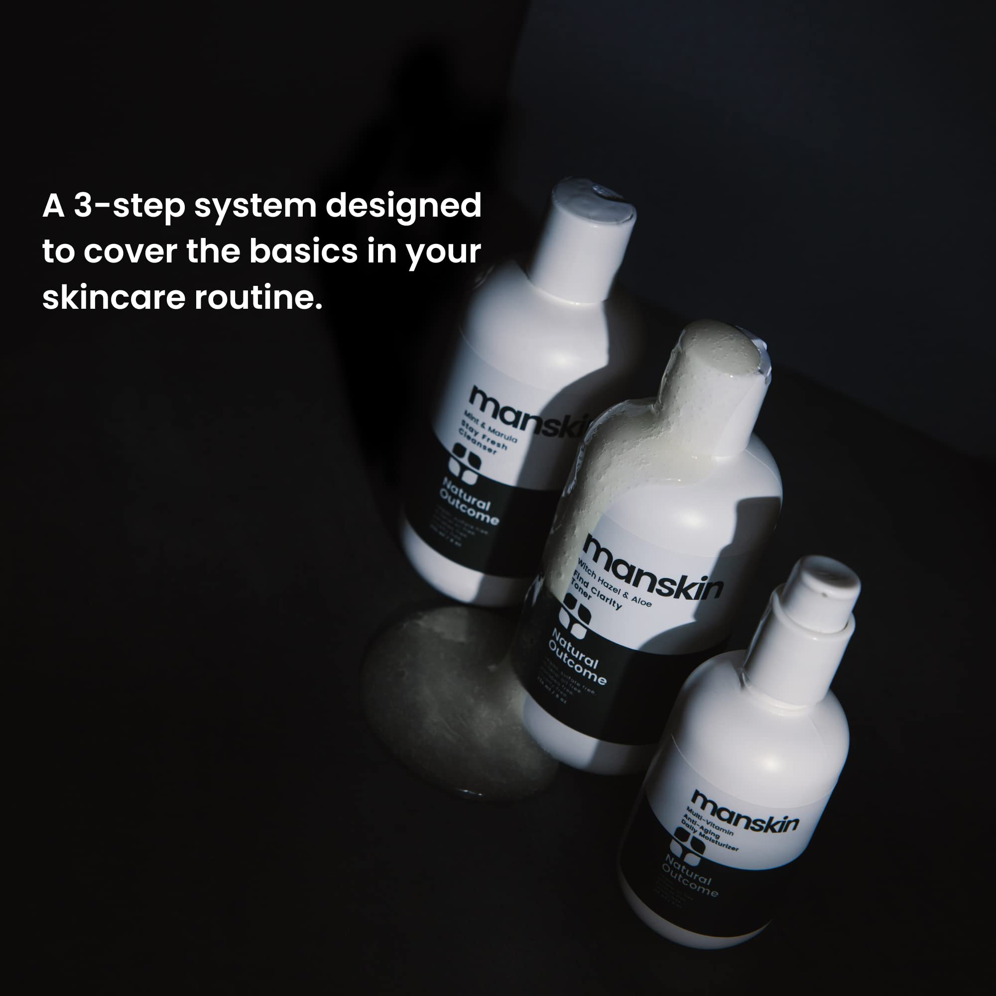 Natural Outcome Mens Skin Care Kit | 3-Step Anti-Aging Facial Care for Men