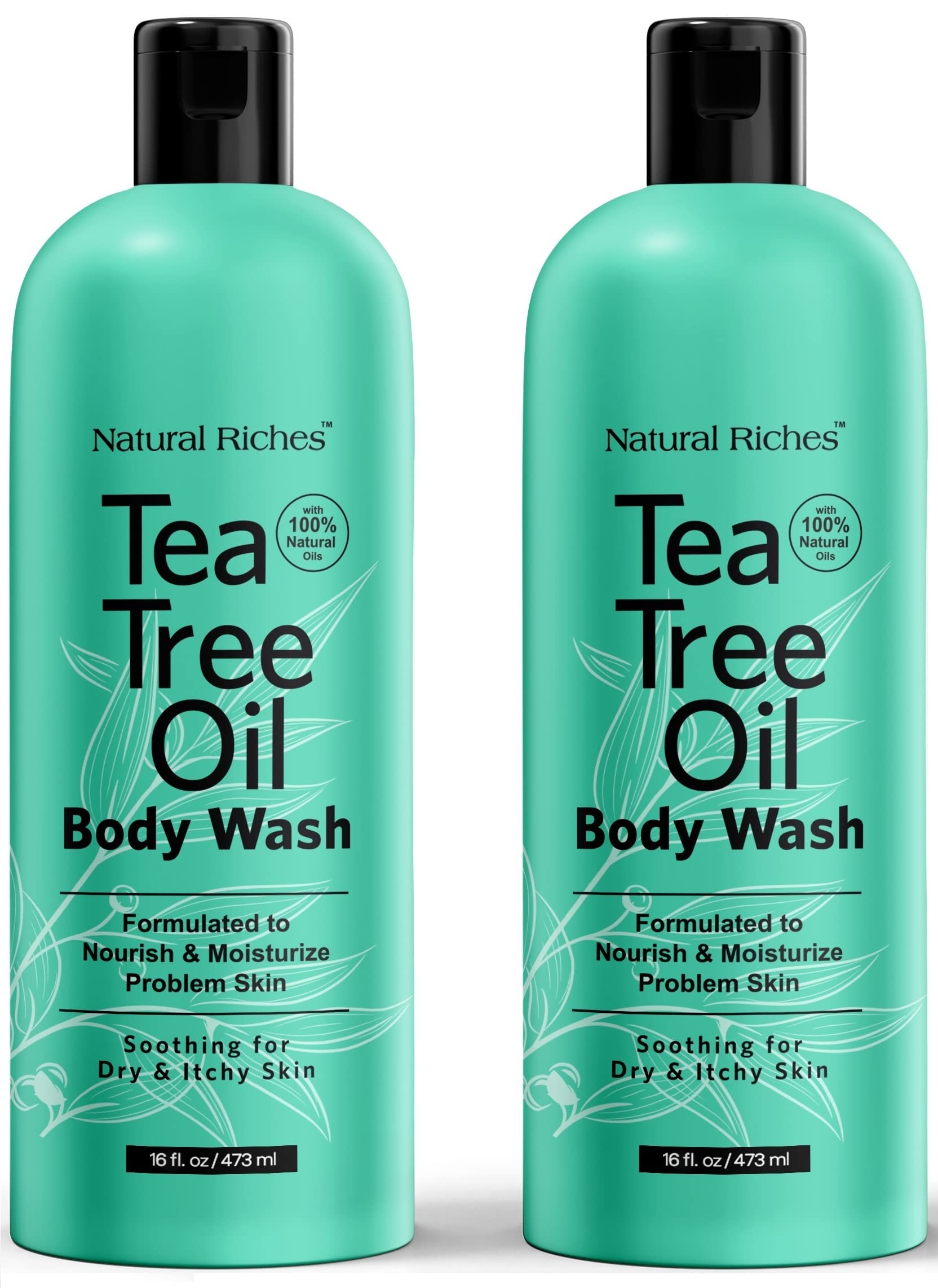 Natural Riches Tea Tree Body Wash 2x16 oz – Soothing, Hydrating for All Skin Types