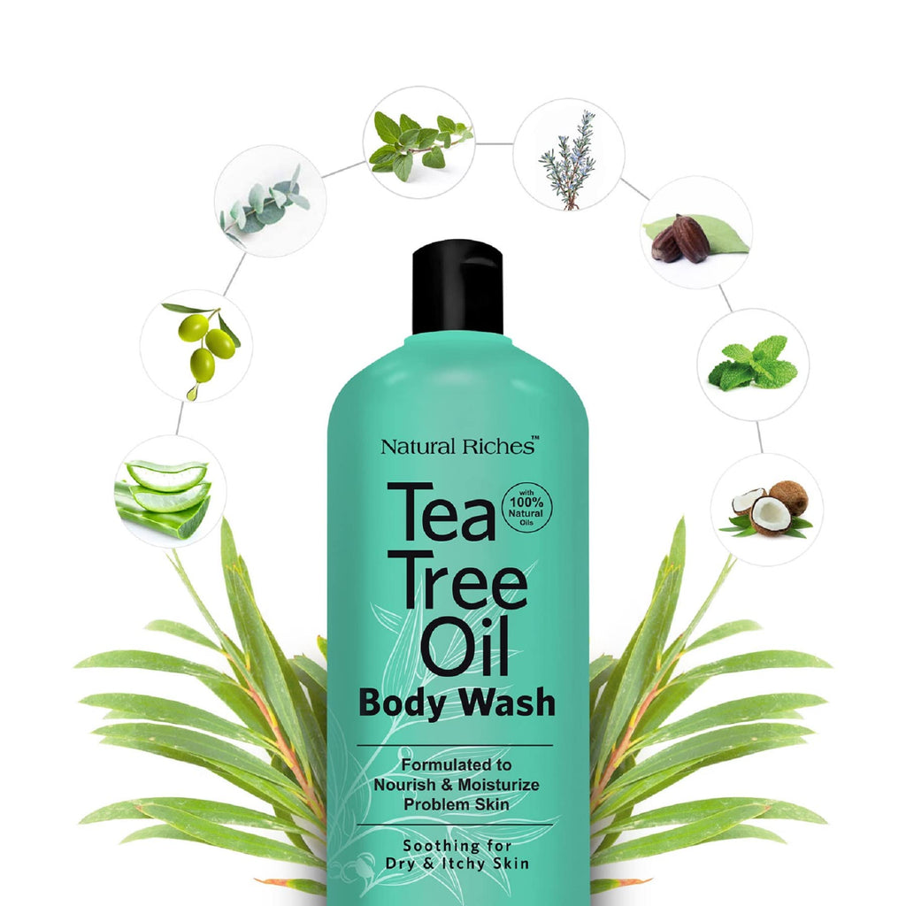 Natural Riches Tea Tree Body Wash 2x16 oz – Soothing, Hydrating for All Skin Types