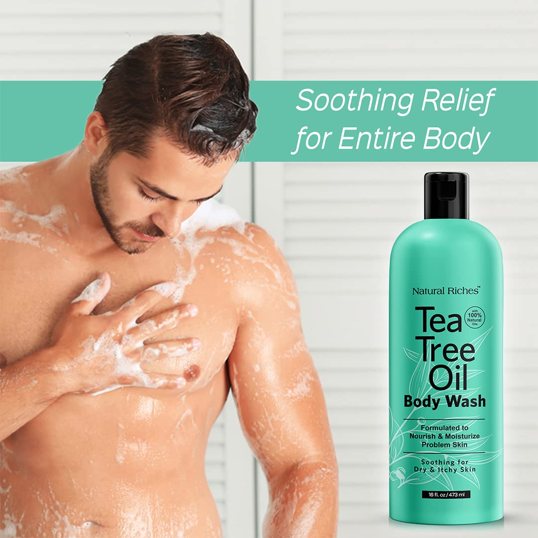Natural Riches Tea Tree Body Wash 2x16 oz – Soothing, Hydrating for All Skin Types