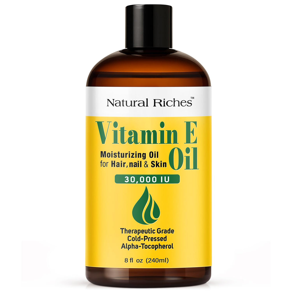 Natural Riches Vitamin E Oil - 100% Pure & Natural, Cold-Pressed 30,000 IU, 8 oz
