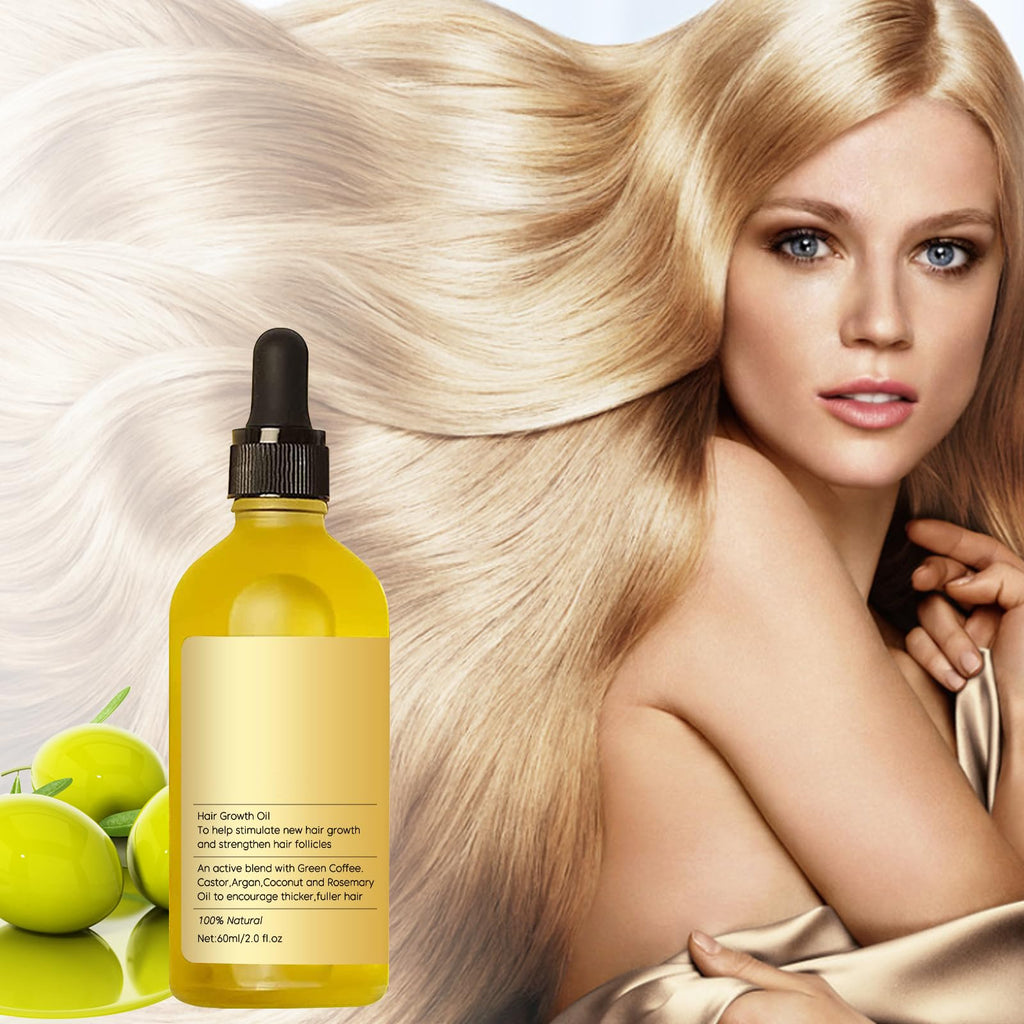 Natural Rosemary Hair Growth Oil – Strengthen & Nourish Dry, Thinning Hair (2 oz) 2-Pack