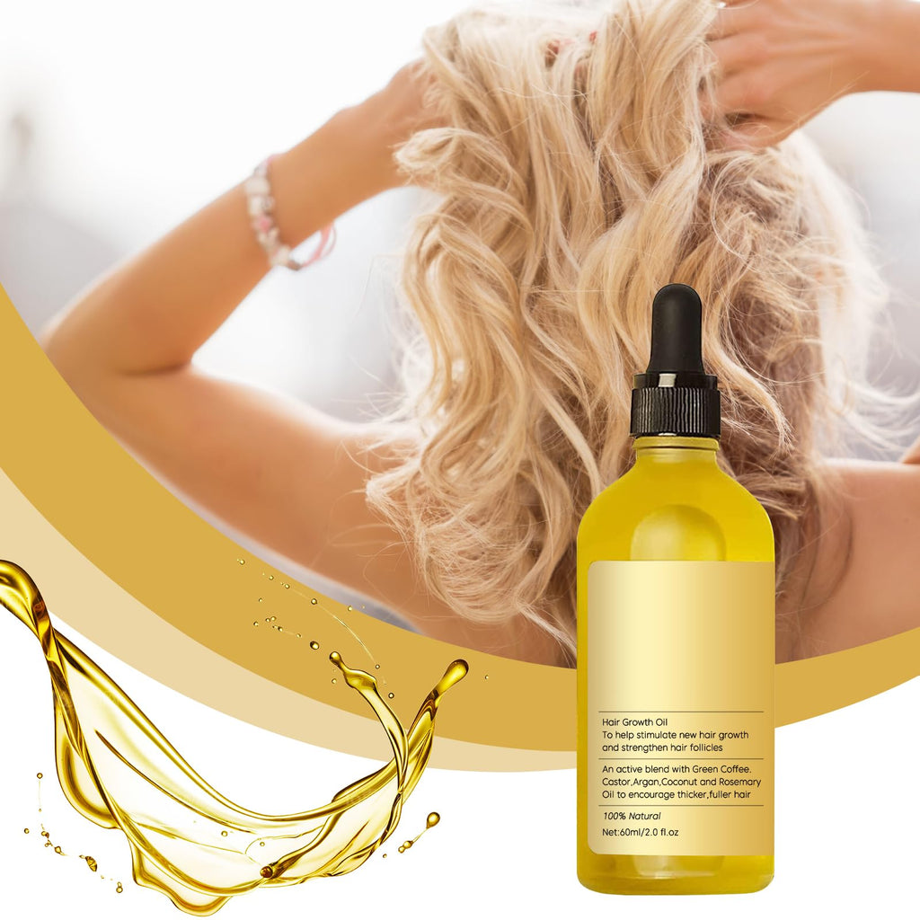 Natural Rosemary Hair Growth Oil – Strengthen & Nourish Dry, Thinning Hair (2 oz) 2-Pack