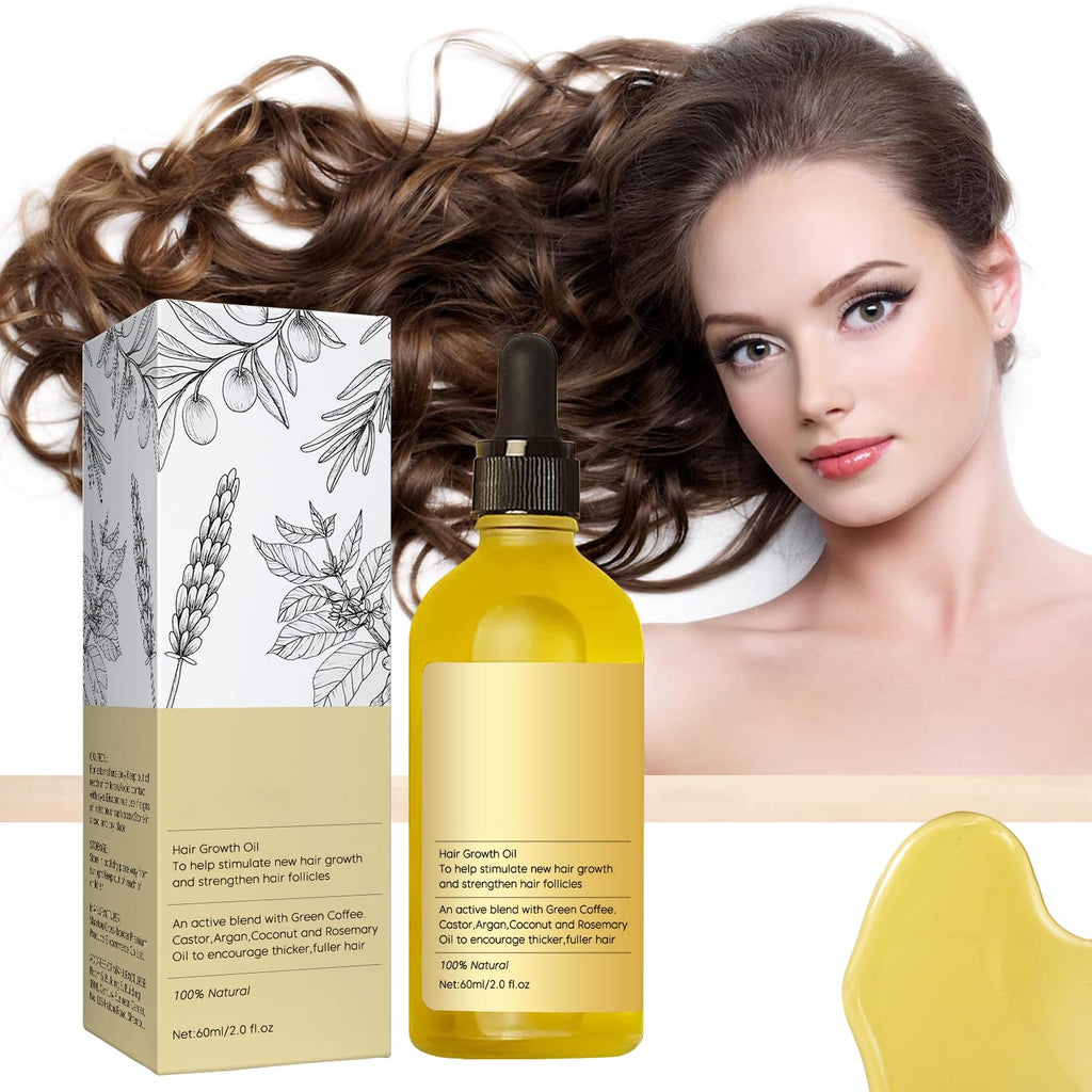 Natural Rosemary Hair Growth Oil – Strengthen & Nourish Dry, Thinning Hair (2 oz) 2-Pack