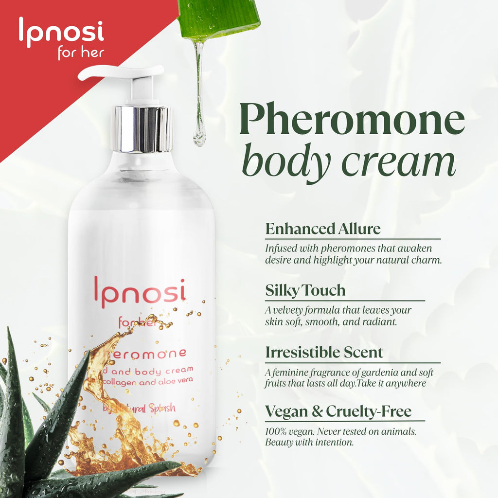 Natural Splash Ipnosi Pheromone Body Cream for Women – Vegan, Cruelty-Free, 8.45 oz