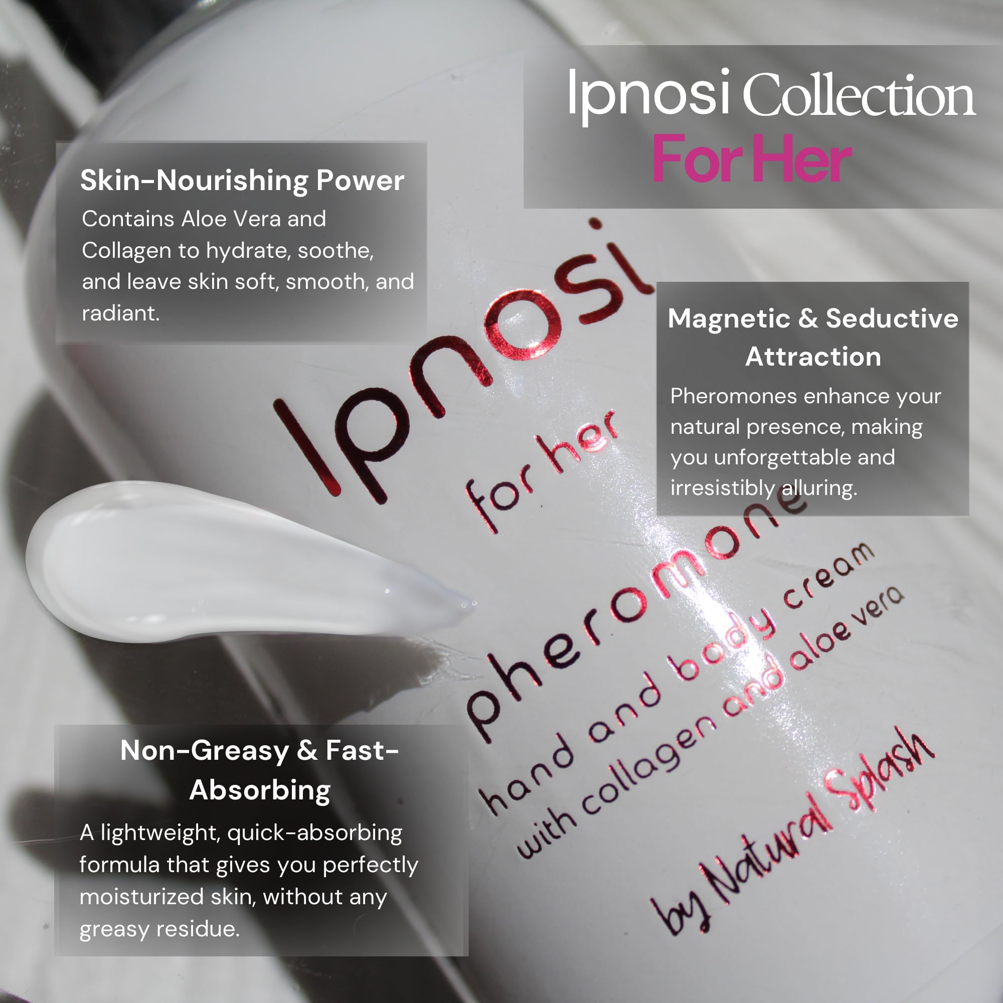 Natural Splash Ipnosi Pheromone Body Cream for Women – Vegan, Cruelty-Free, 8.45 oz
