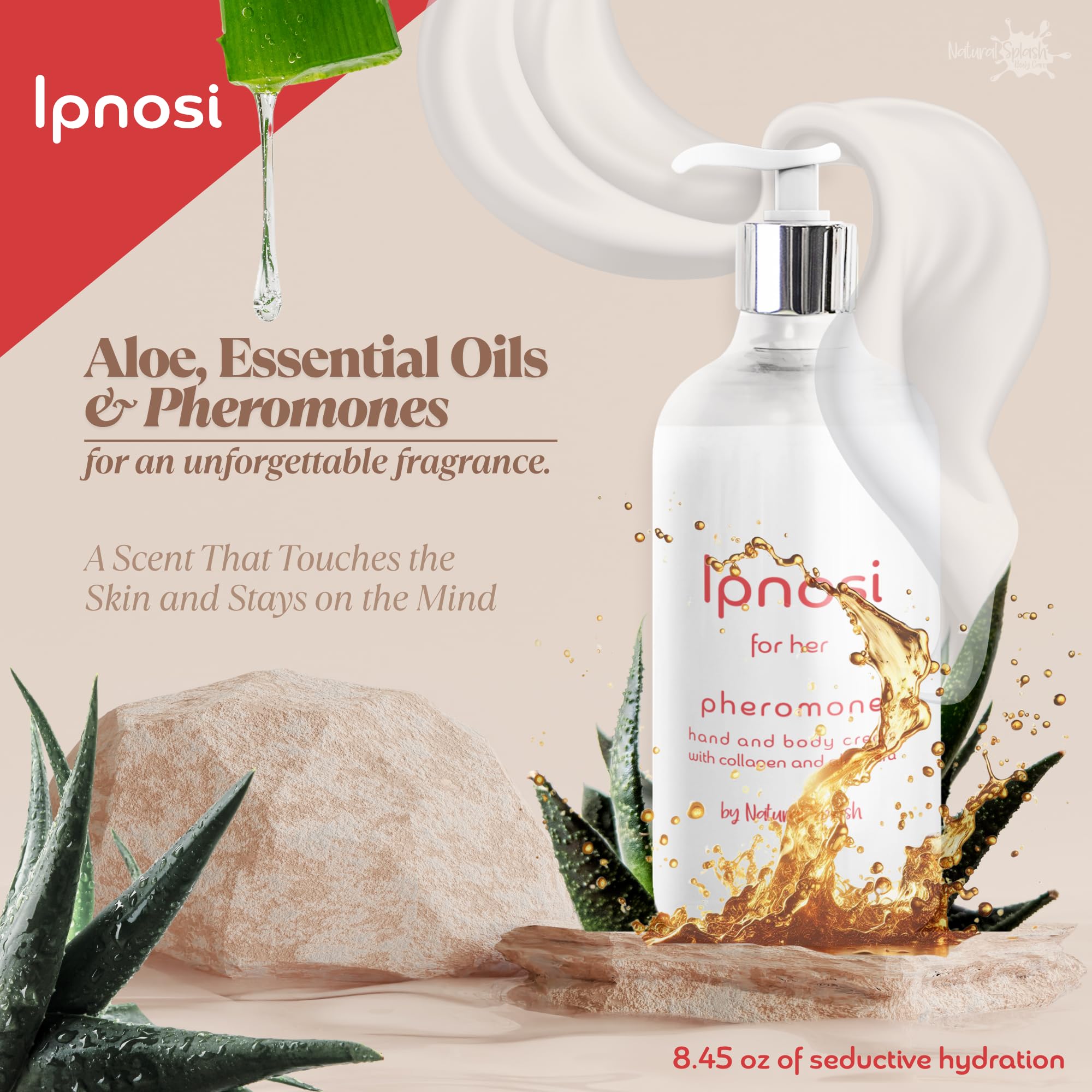 Natural Splash Ipnosi Pheromone Body Cream for Women – Vegan, Cruelty-Free, 8.45 oz