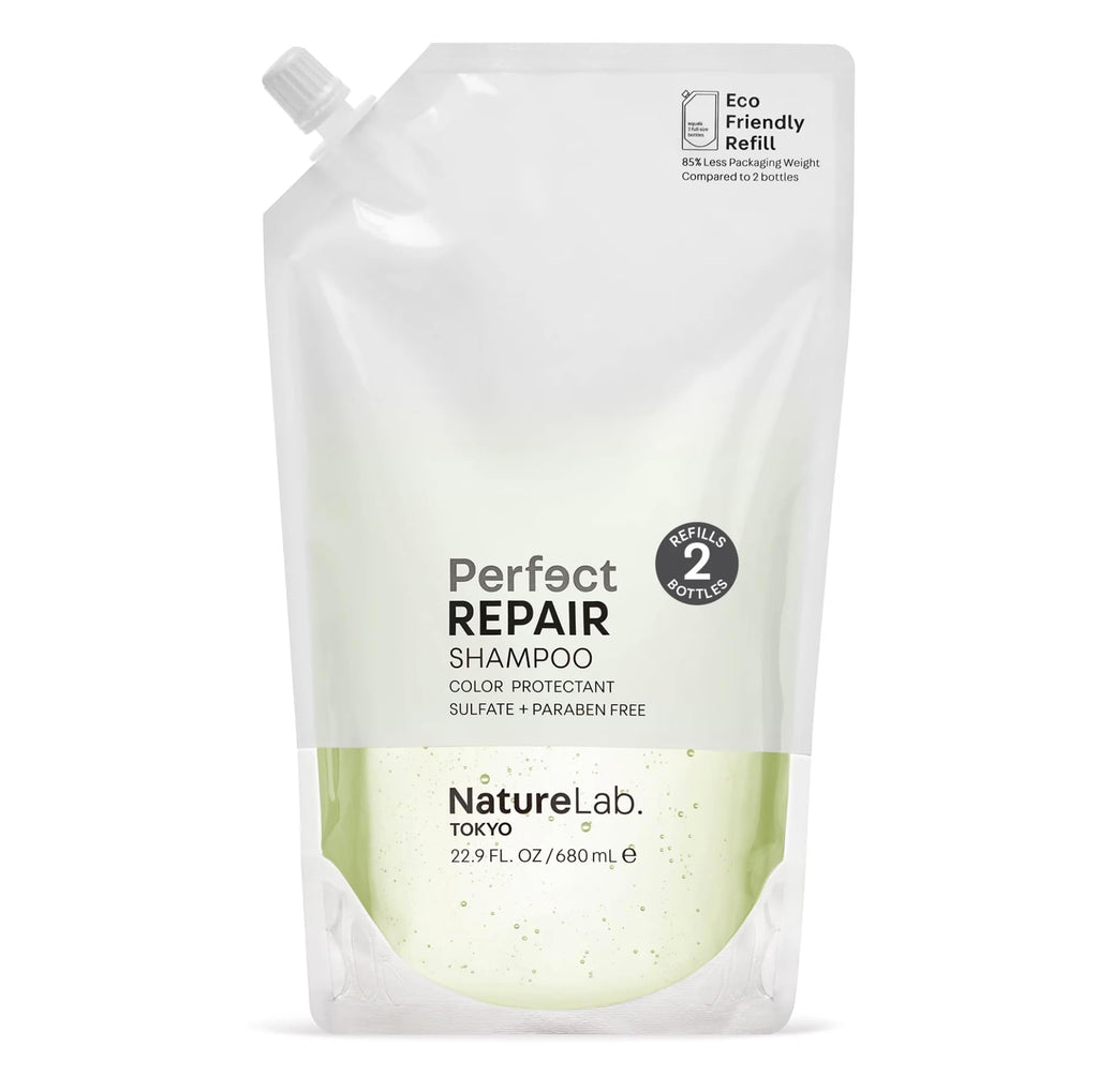 NatureLab.TOKYO Perfect Repair Shampoo – Refill Pouch for Damaged & Color-Treated Hair, 22.9oz