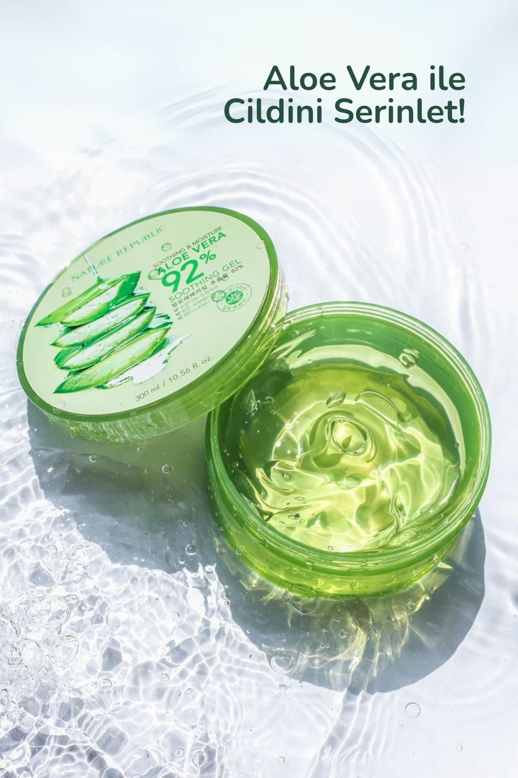 Nature Republic Aloe Gel 92% – Soothing Moisture, 10.56 fl oz