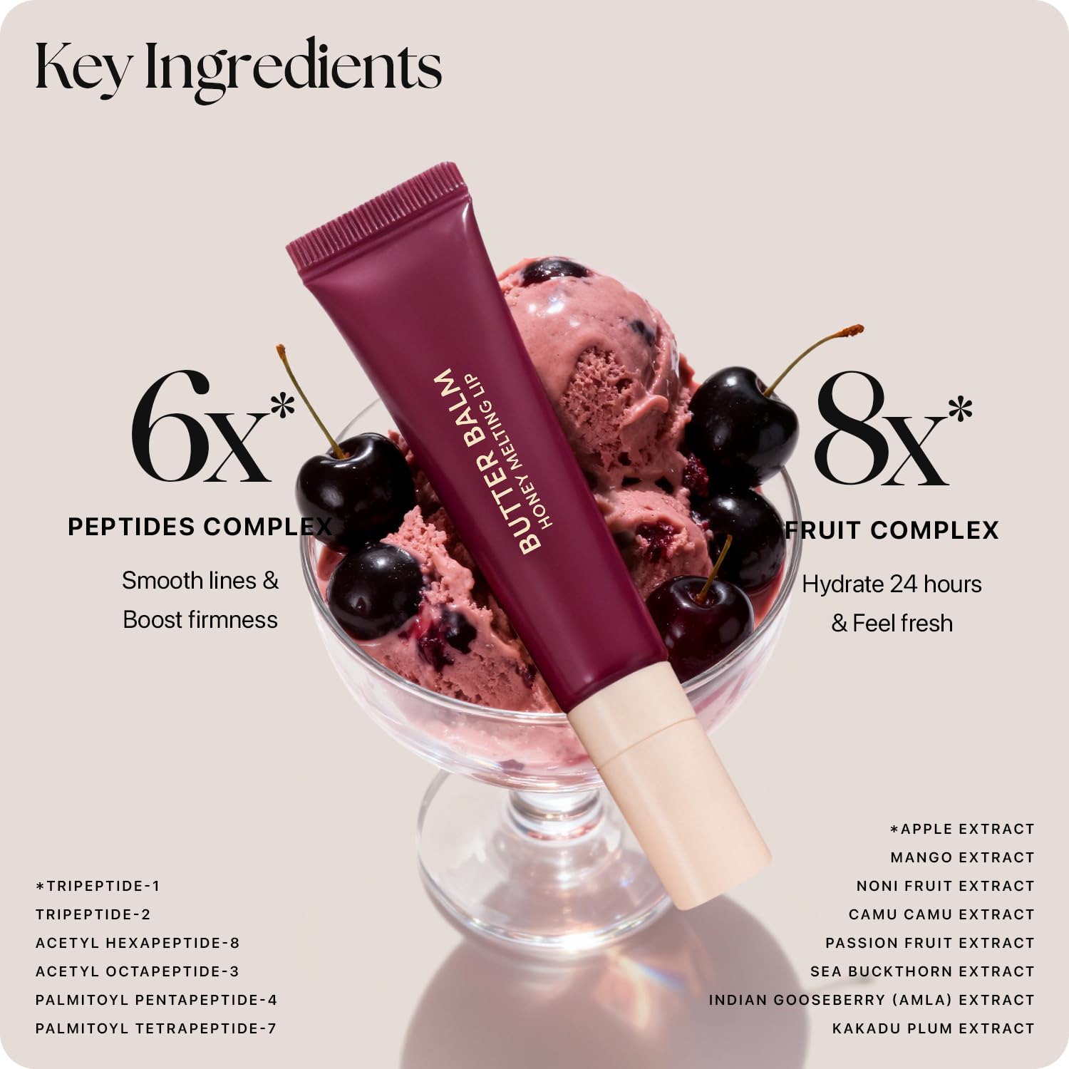 Nature Republic Honey Melting Lip Butter Balm – Hydrating Tinted Balm with Peptides (Black Cherry)