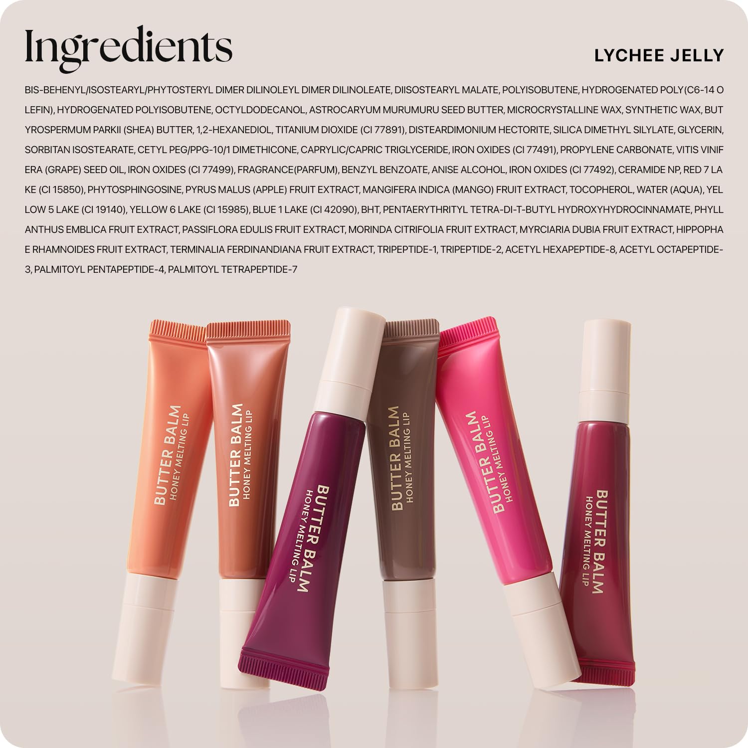Nature Republic Honey Melting Lip Butter Balm – Hydrating Tinted Lip Balm with Peptides (Lychee Jelly)