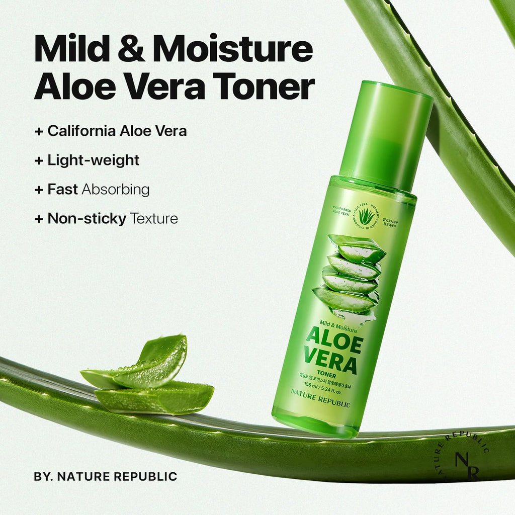 Nature Republic Mild & Moisture Aloe Vera Toner – Soothing Hydration & Lightweight Korean Skincare