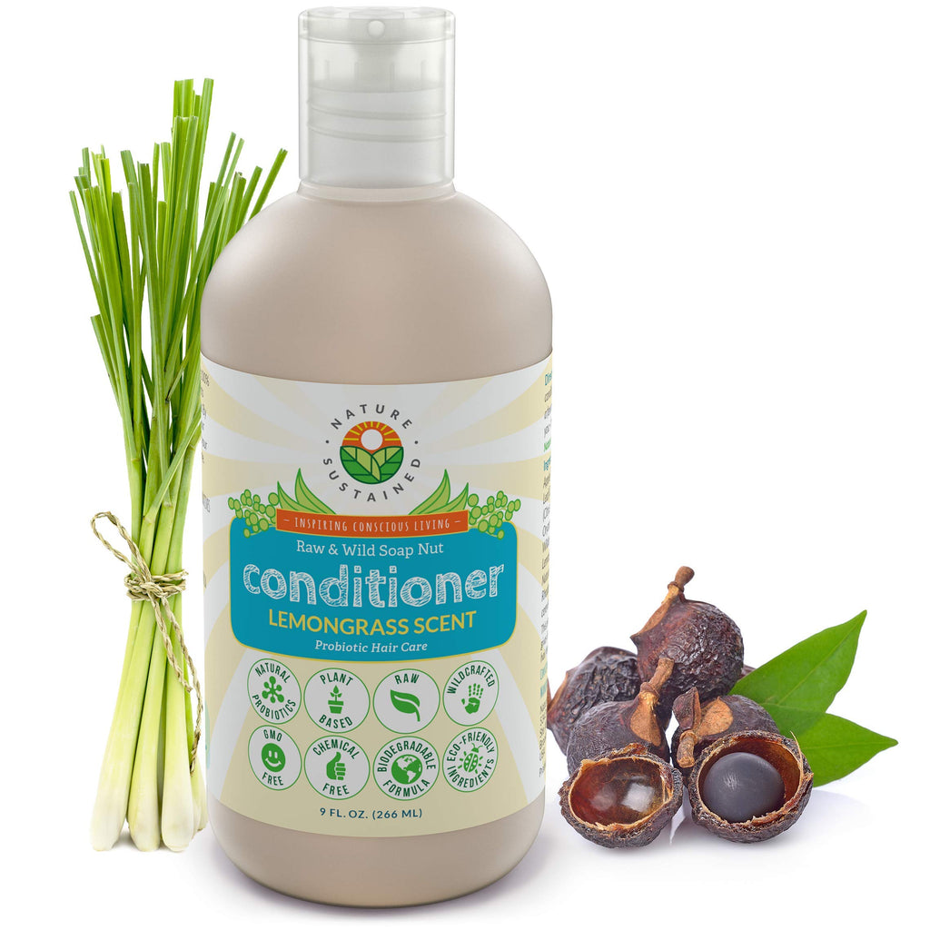Nature Sustained Hydrating Lemongrass Conditioner | Organic Probiotic, Sulfate-Free 9 oz