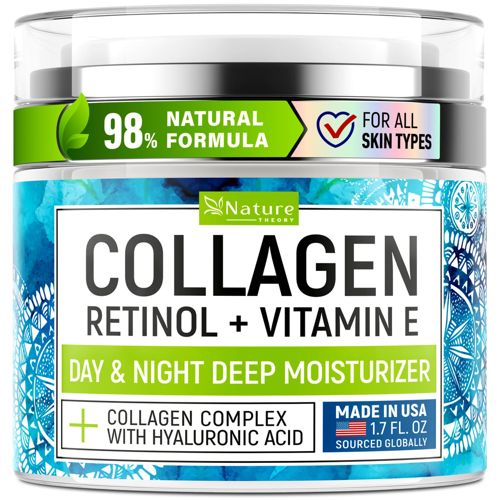 Nature Theory Collagen Cream with Retinol & Hyaluronic Acid – Anti-Aging Face Moisturizer, 1.7 oz