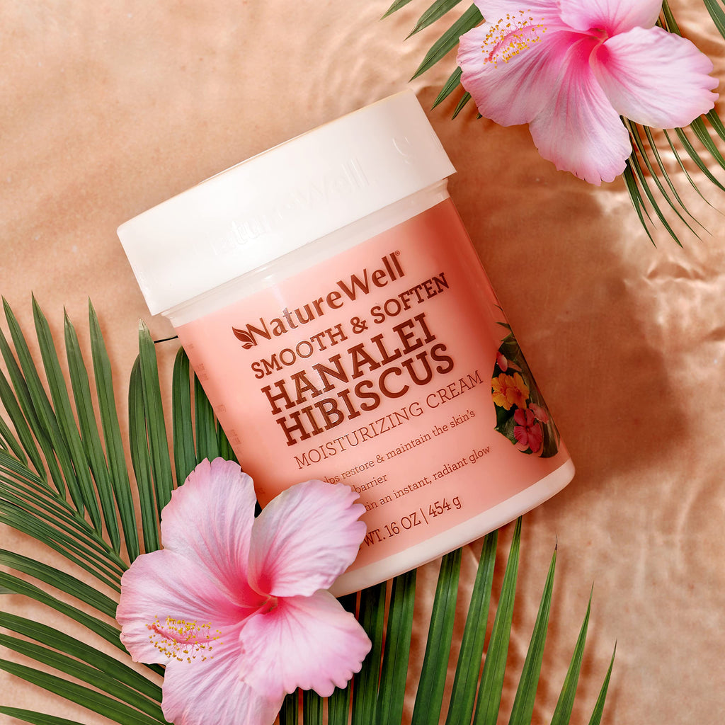 NATURE WELL Hanalei Hibiscus Smooth & Soften Moisturizing Cream For Face & Body – 16 Oz