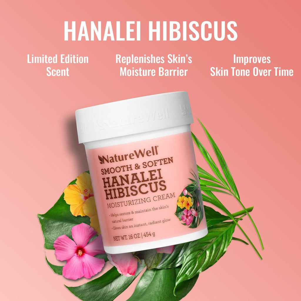 NATURE WELL Hanalei Hibiscus Smooth & Soften Moisturizing Cream For Face & Body – 16 Oz