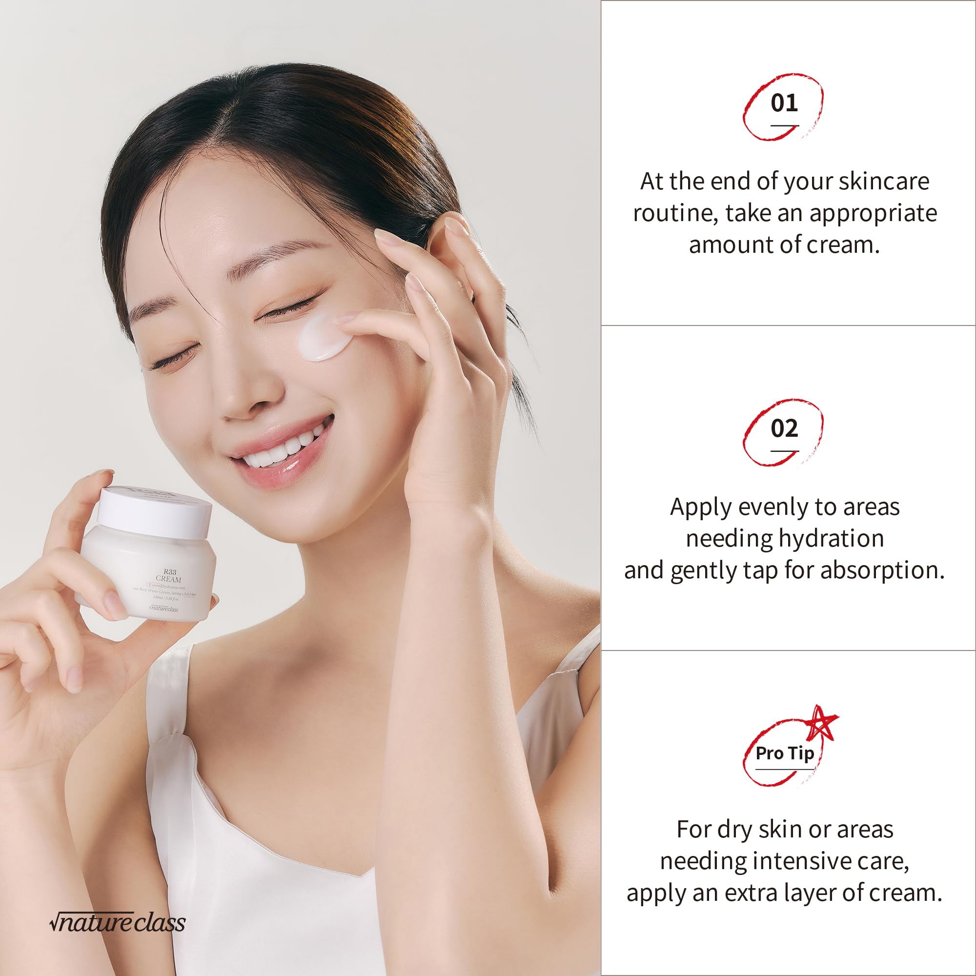 NATURECLASS R33 Hydrating Face Moisturizer – Fragrance Free, Hyaluronic Acid, Squalane, Rice Extract, 3.38 oz