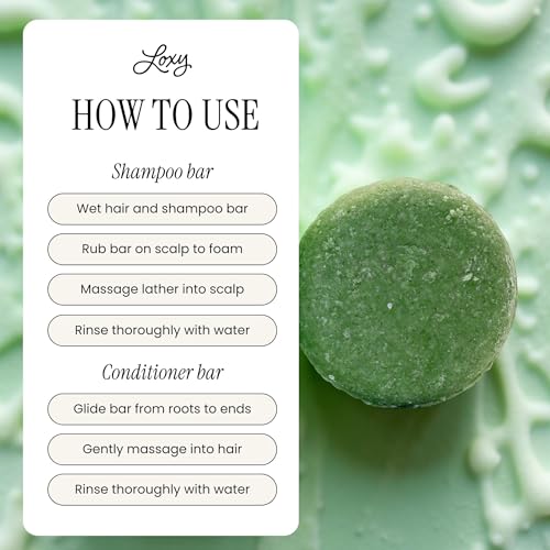 NATURÉL Loxy Fortify Shampoo & Conditioner Bar Set | Rosemary Oil & Rice Protein | Made in USA
