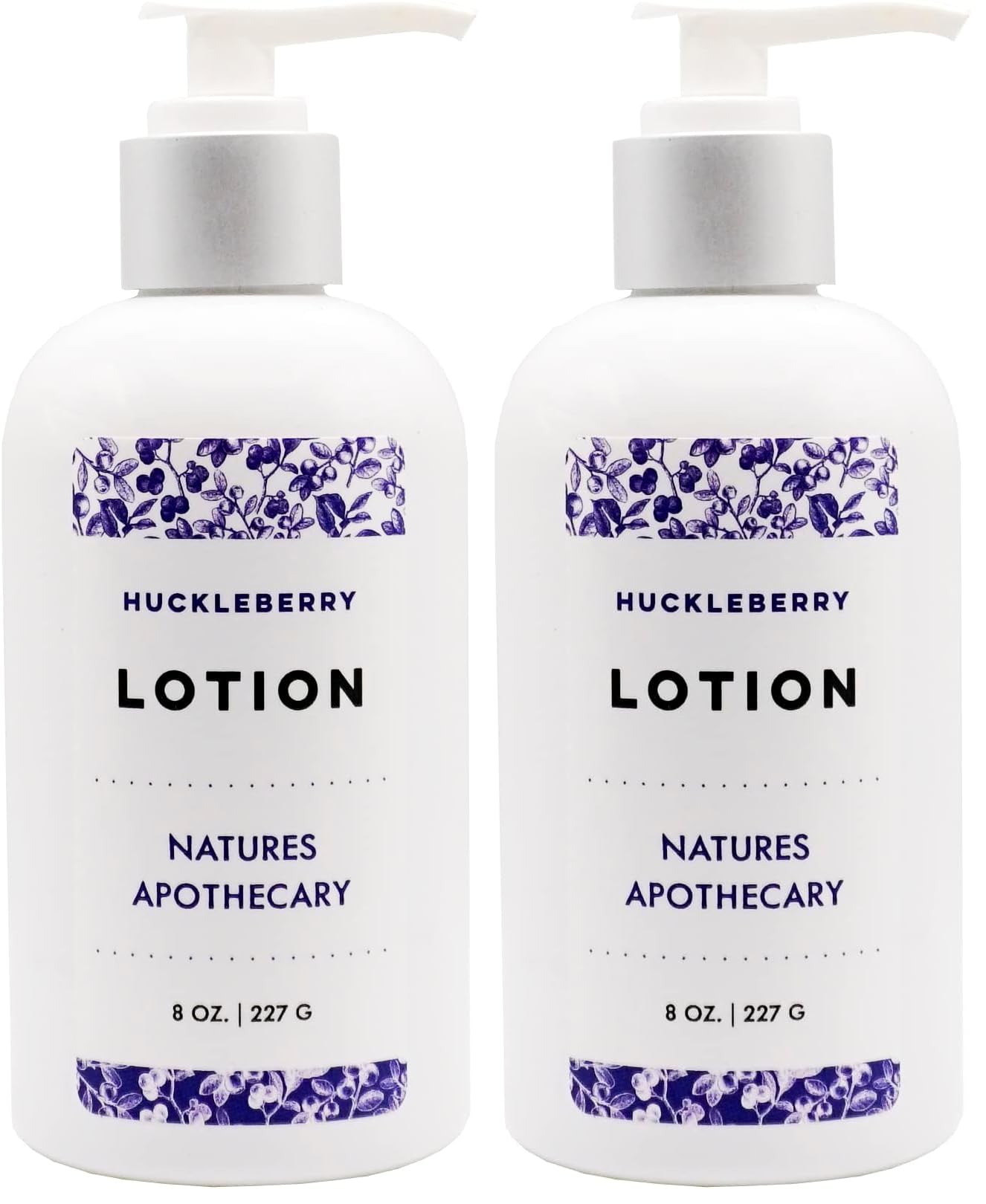 Huckleberry Lotion For Dry Skin | Nature's Apothecary | Silky, Hydrated Skin | Hypoallergenic & All-Natural | Made in USA (Pack of 2)