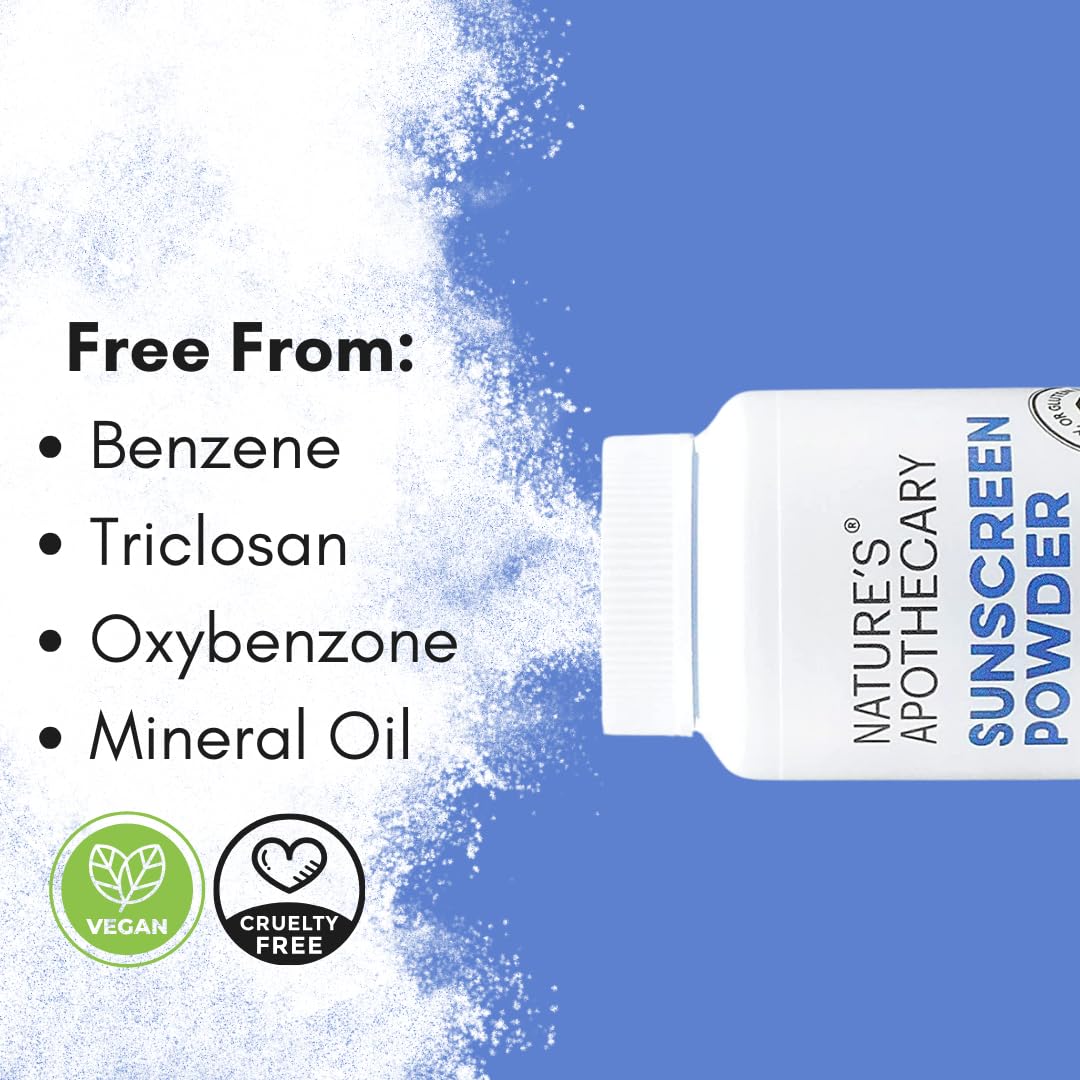 Nature's Apothecary Zinc Oxide Sunscreen Powder SPF 30 — All-Natural, Reef Safe & Hypoallergenic