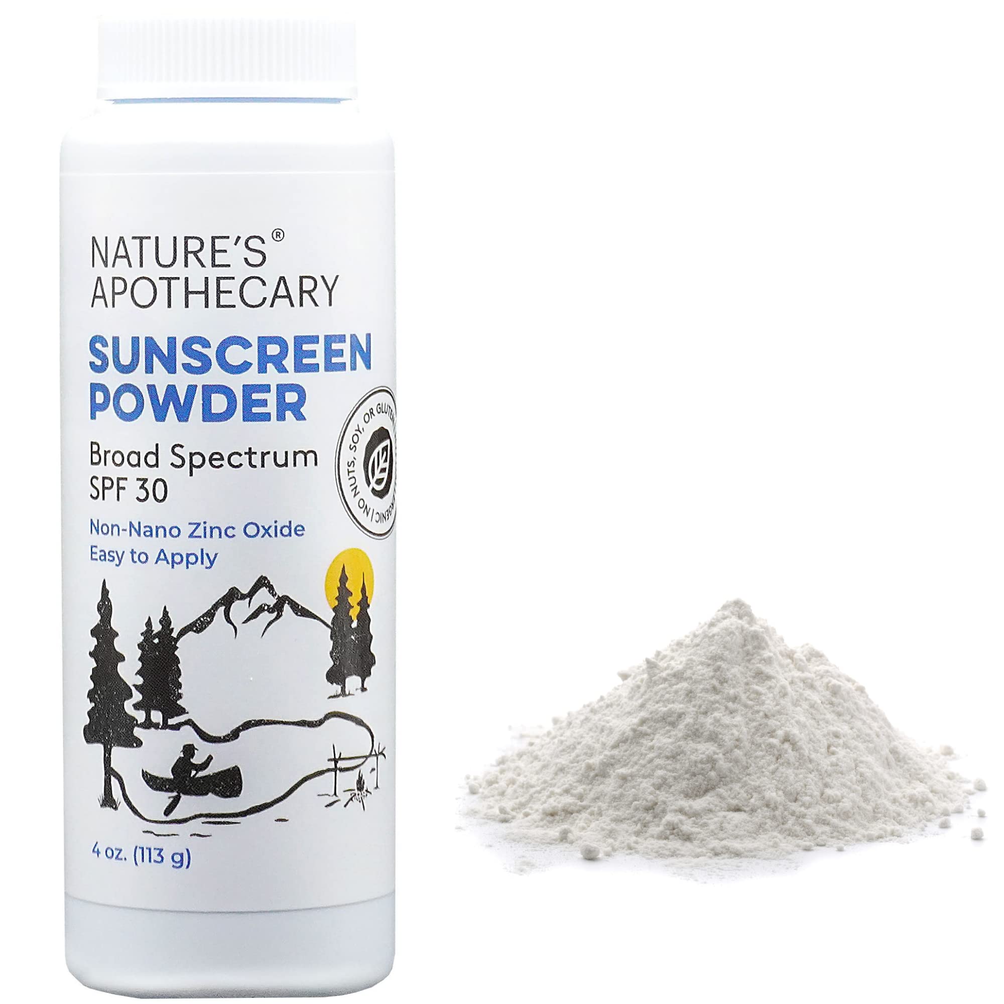 Nature's Apothecary Zinc Oxide Sunscreen Powder SPF 30 — All-Natural, Reef Safe & Hypoallergenic